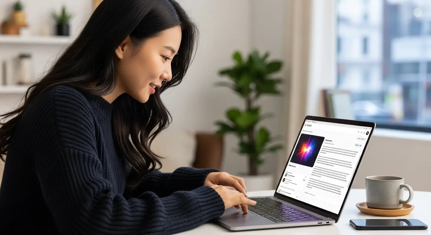 제미나이를 사용하는 여성