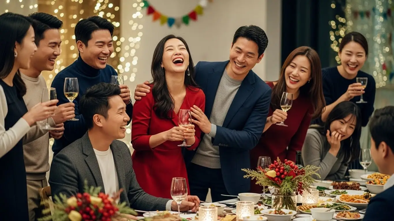 송년 모임을 하는 사람들