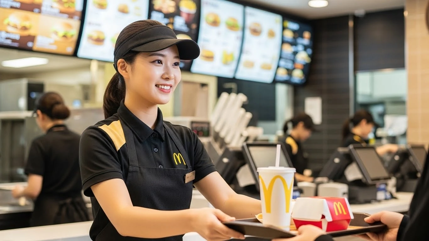 아르바이트를 하는 여성