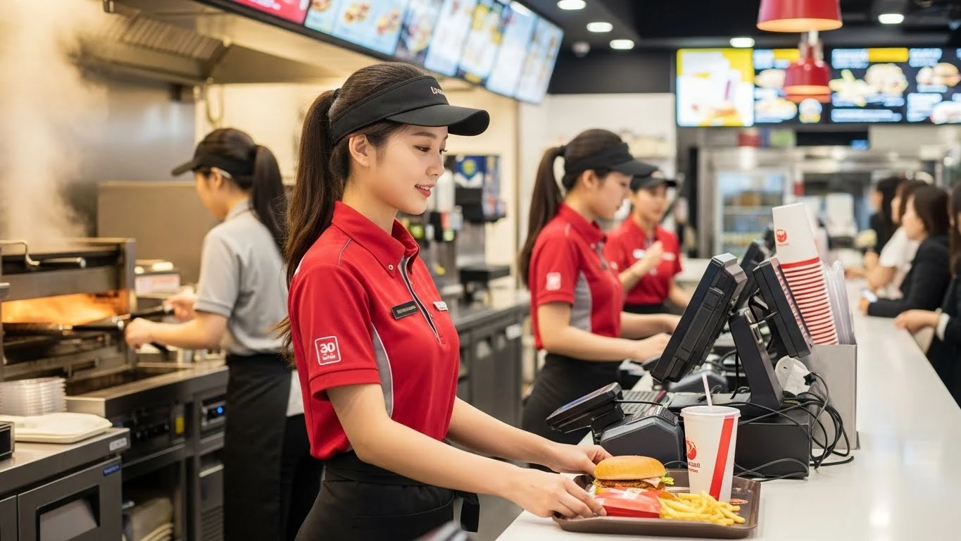 아르바이트를 하는 여성