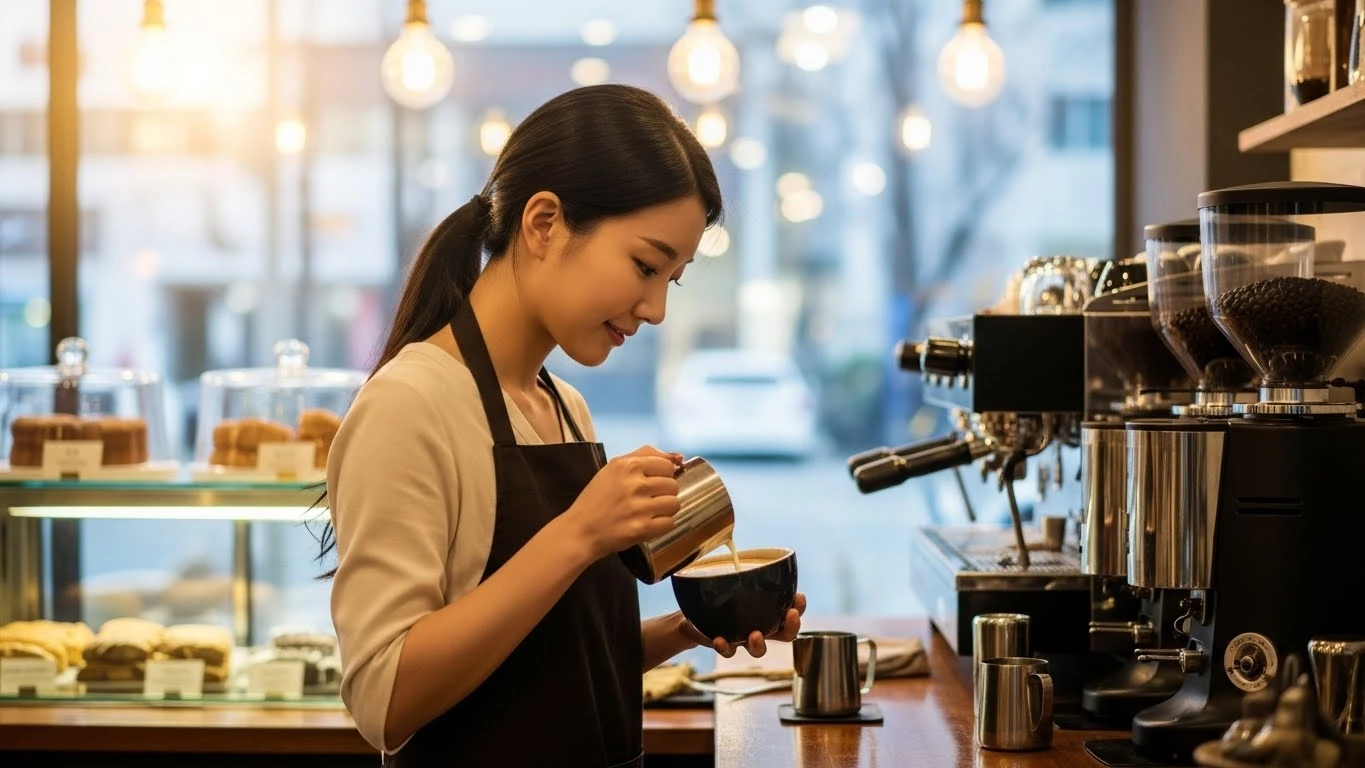 아르바이트를 하는 여성