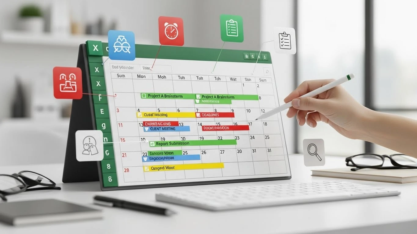 엑셀 달력 그래픽 디자인