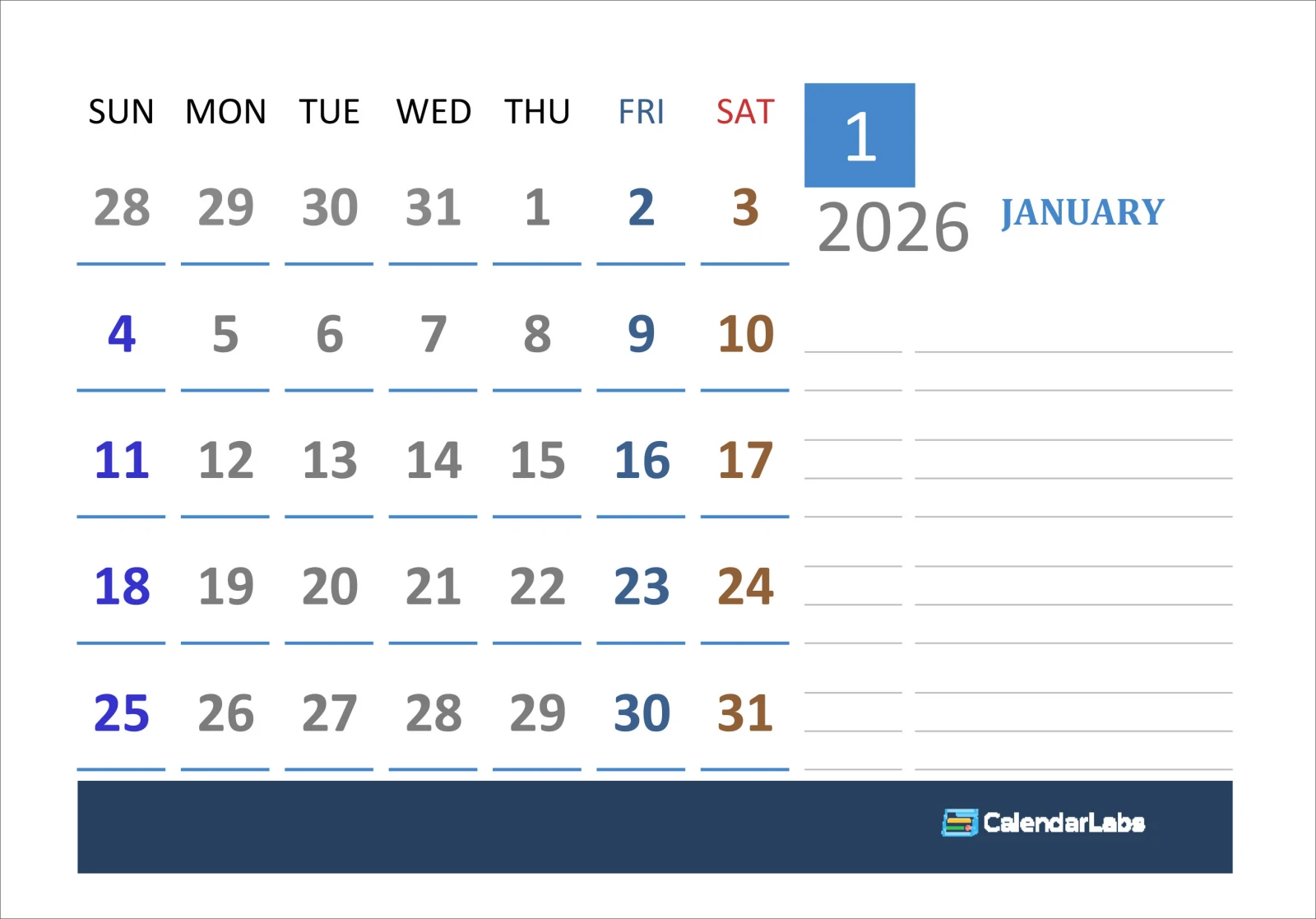 2026 달력 엑셀 파일