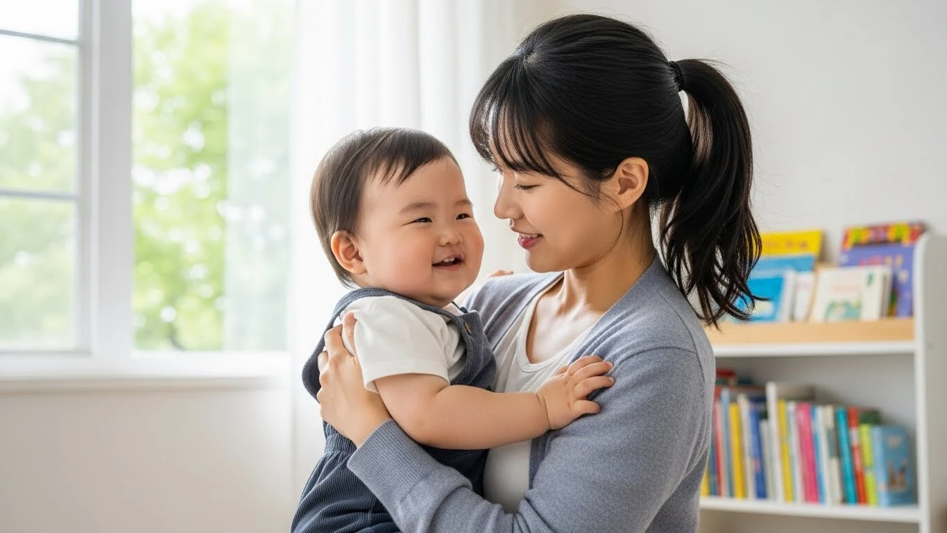 아이를 돌보는 여성