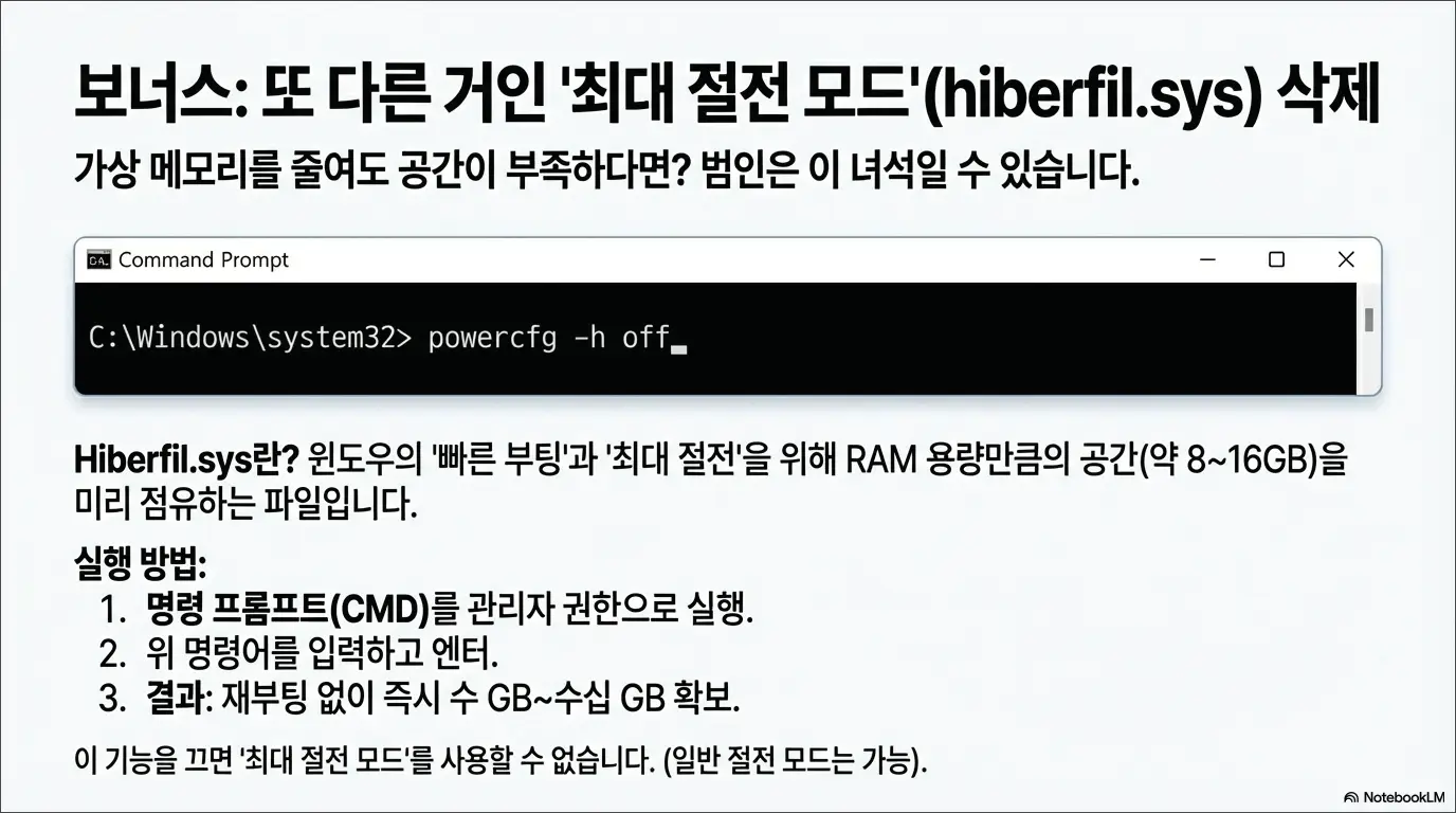 pagefile.sys 파일 삭제