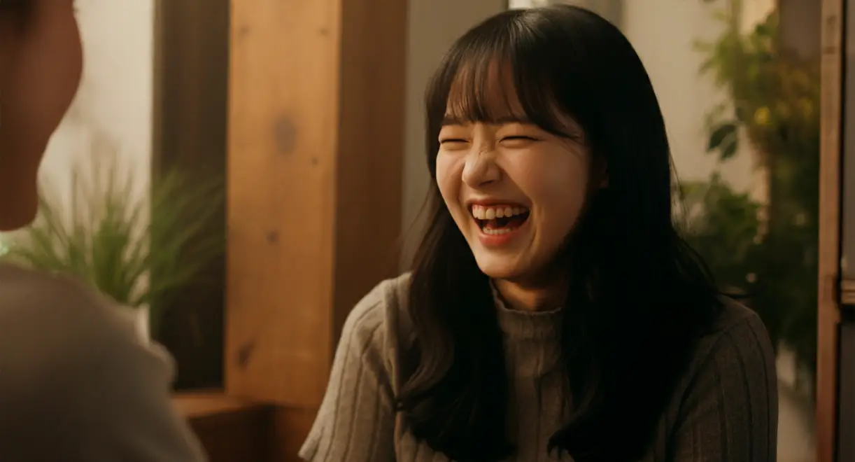 밝게 웃는 여성