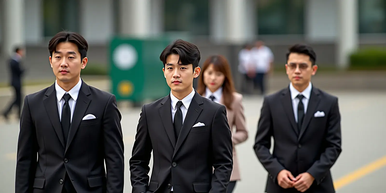 검정 양복 차림의 사람들 (AI 이미지)