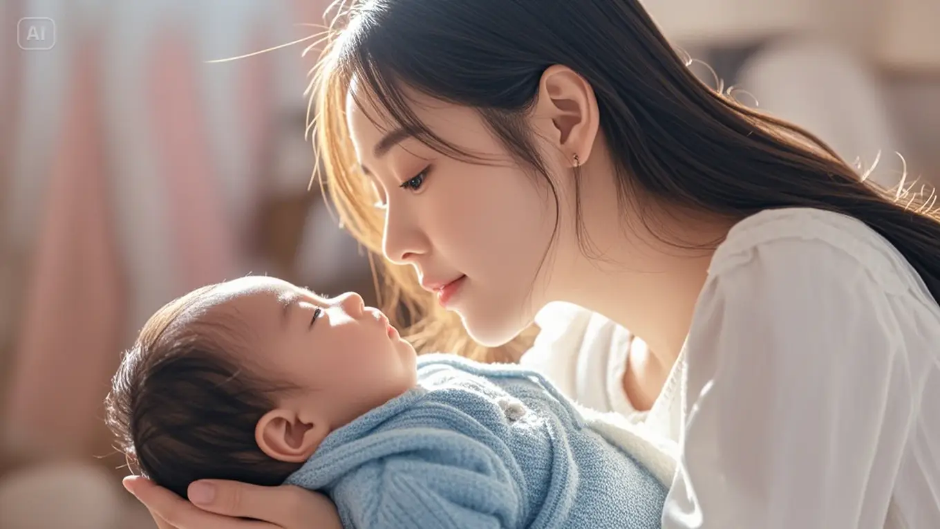 아이를 돌보는 여성