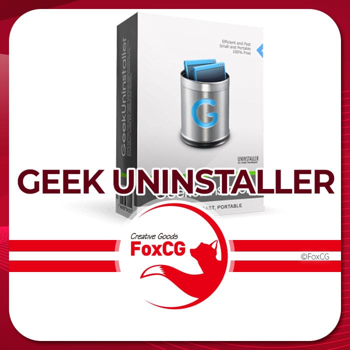 GEEK UNINSTALLER 소프트웨어 패키지 이미지로, 효율적이고 빠른 무료 프로그램 삭제 유틸리티를 나타냅니다.