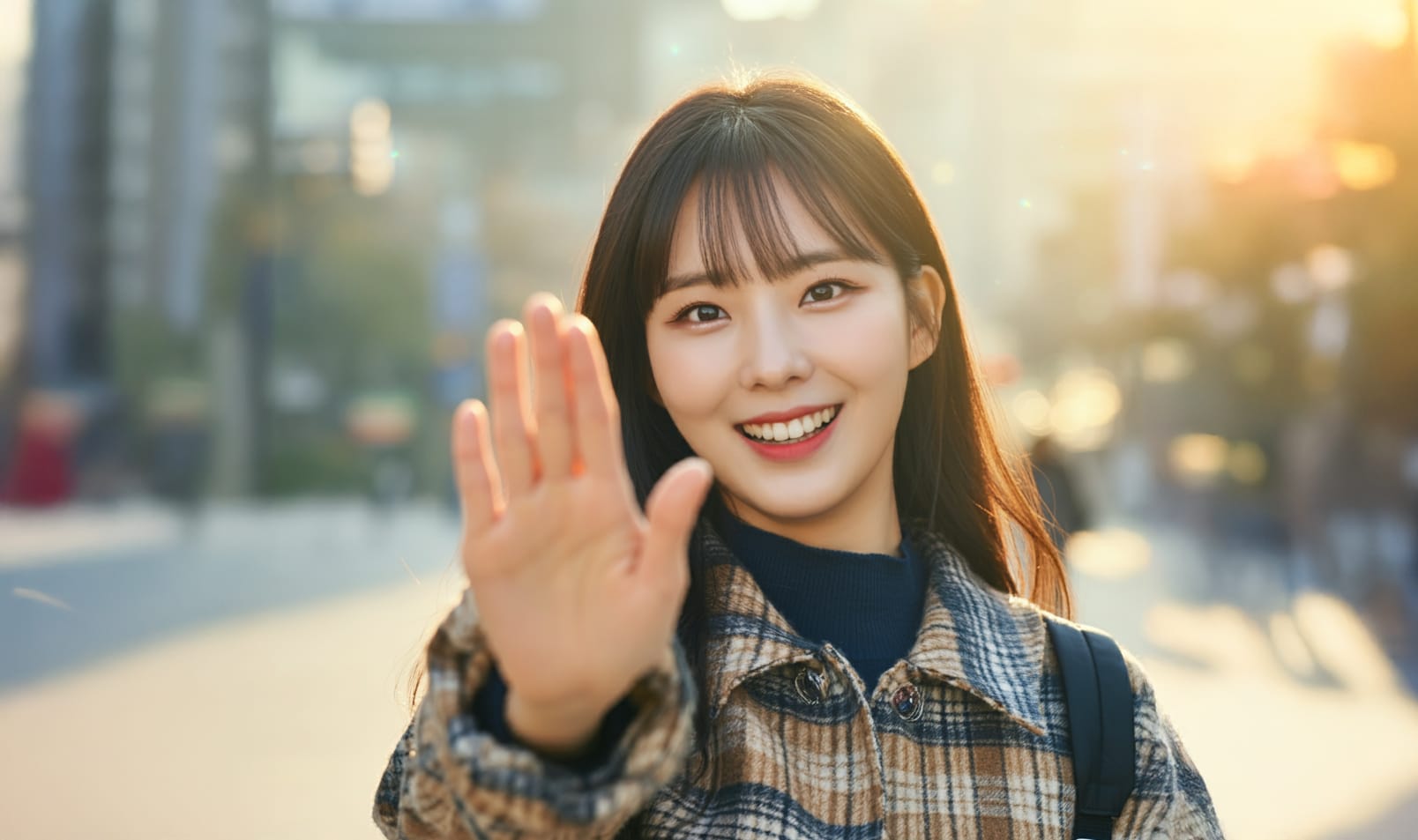 인사하는 여성