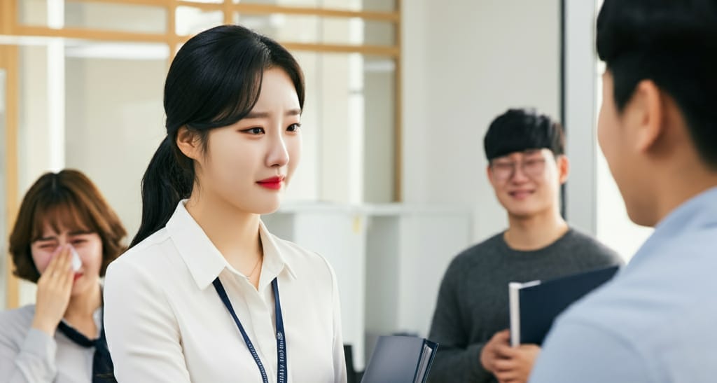 퇴사하면서 인사하는 여성