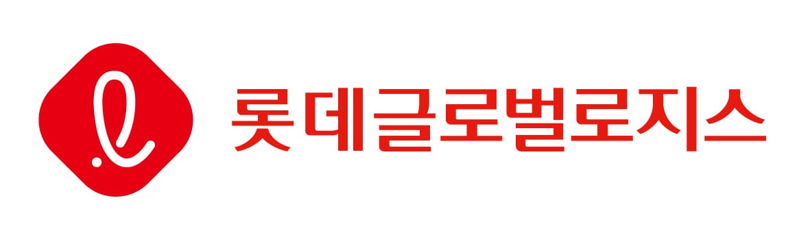 롯데글로벌로지스 로고, 롯데택배 서비스와 관련된 배송조회 및 고객센터 정보를 제공하는 페이지에 사용됨.