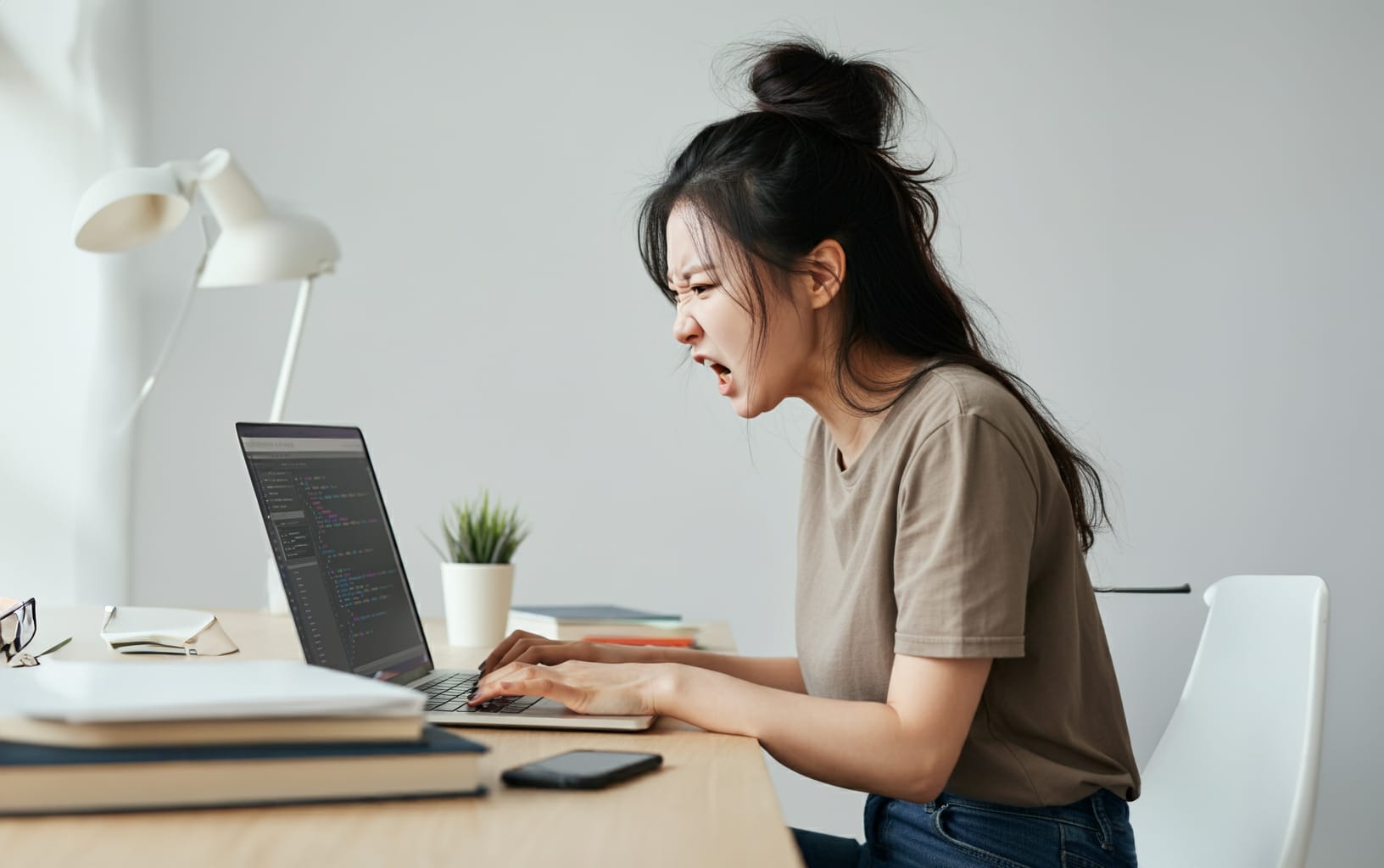 코딩하는 여성