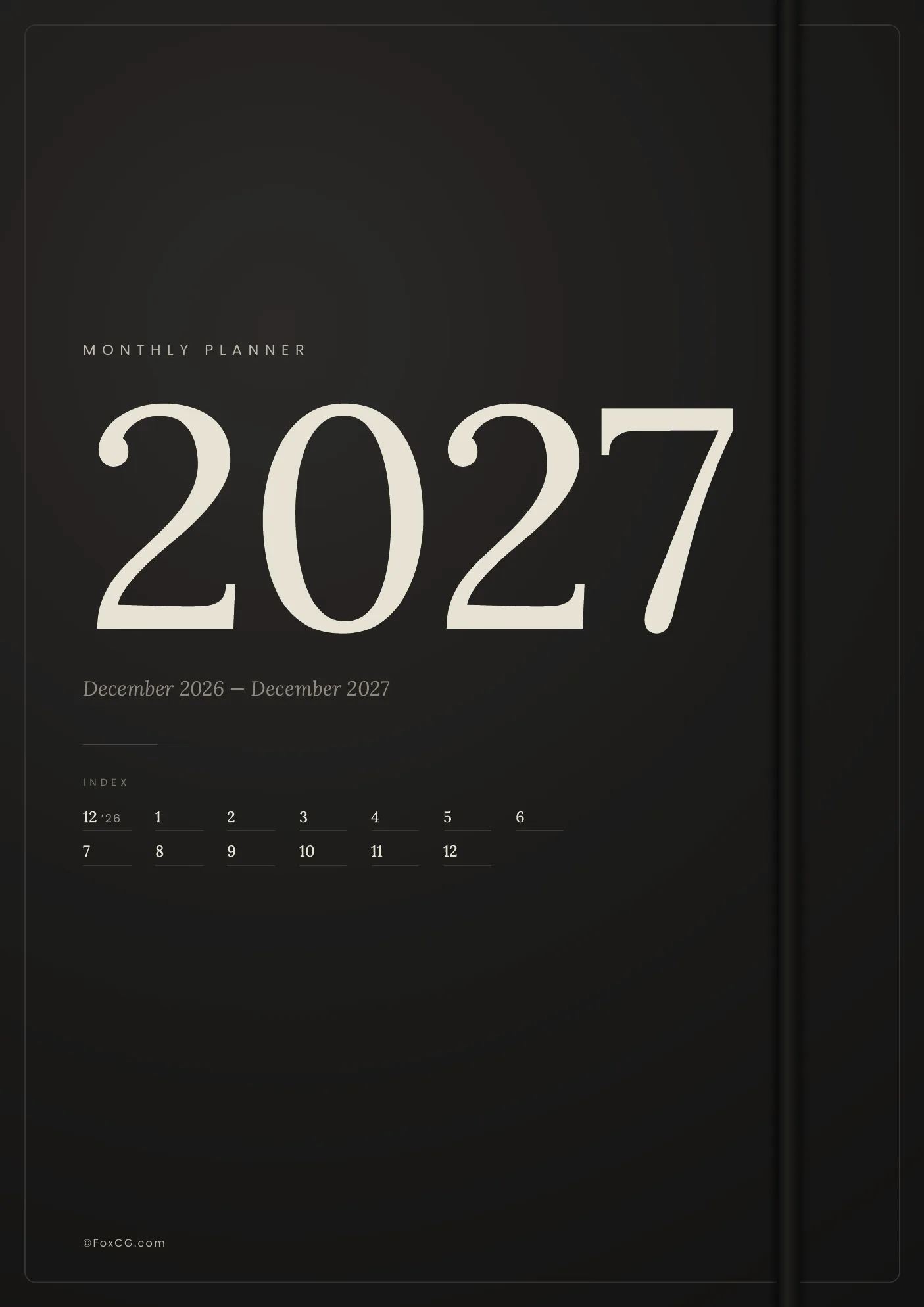 2027 먼슬리 플래너 PDF 무료 다운로드 A4 세로 표지 미리보기