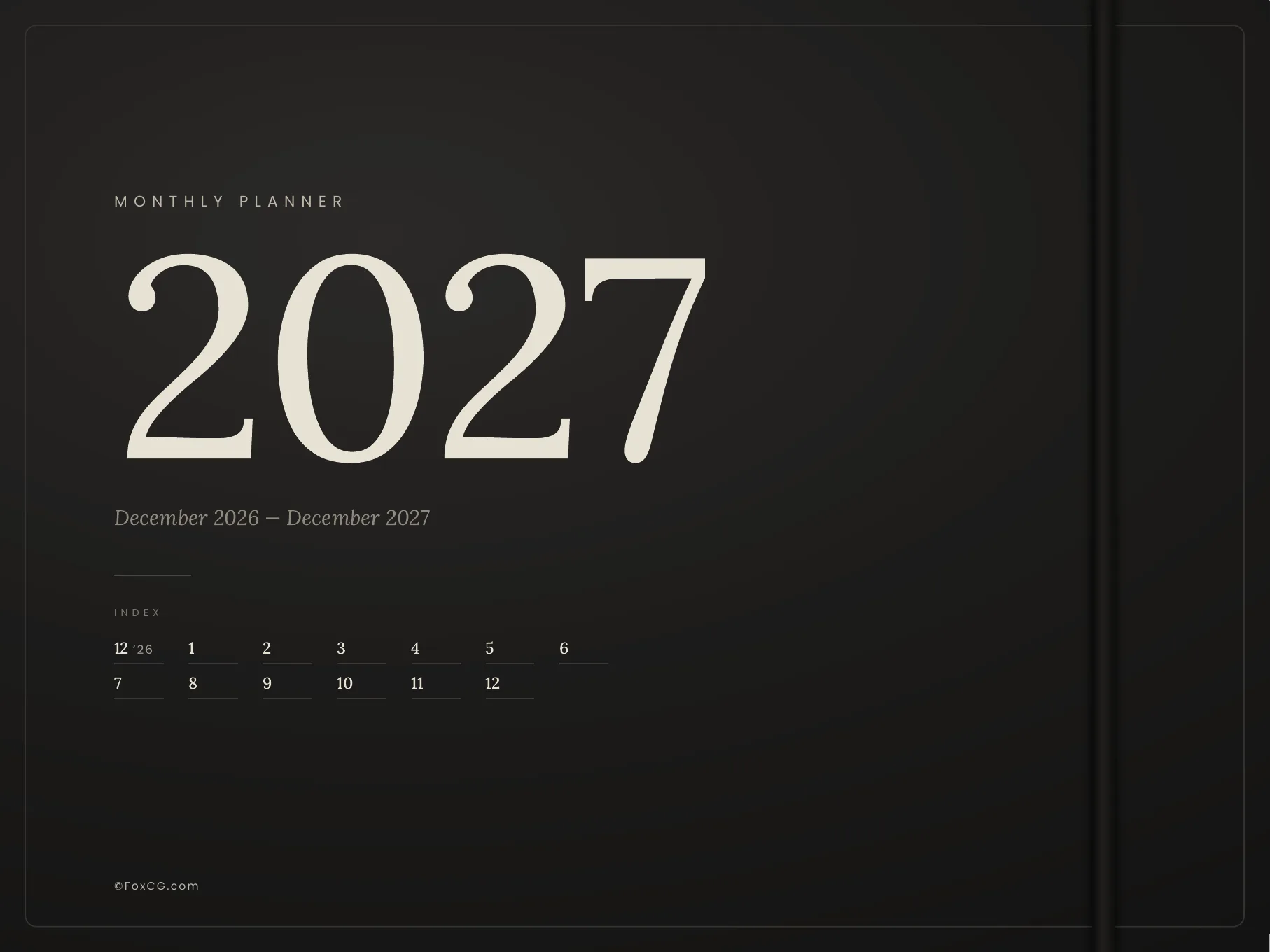 2027 먼슬리 플래너 아이패드 가로 표지 미리보기