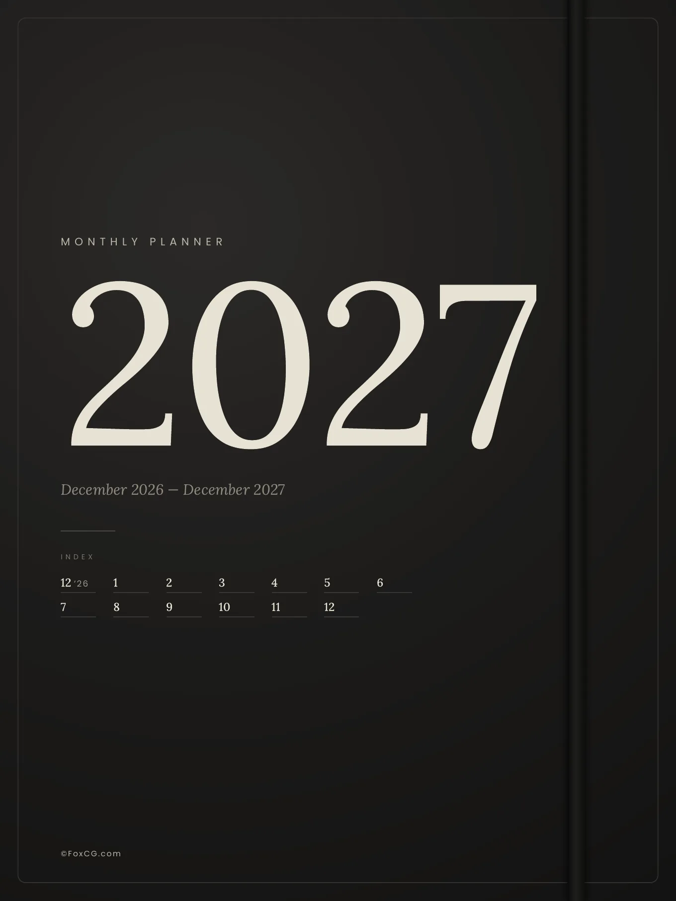 2027 먼슬리 플래너 아이패드 세로 표지 미리보기
