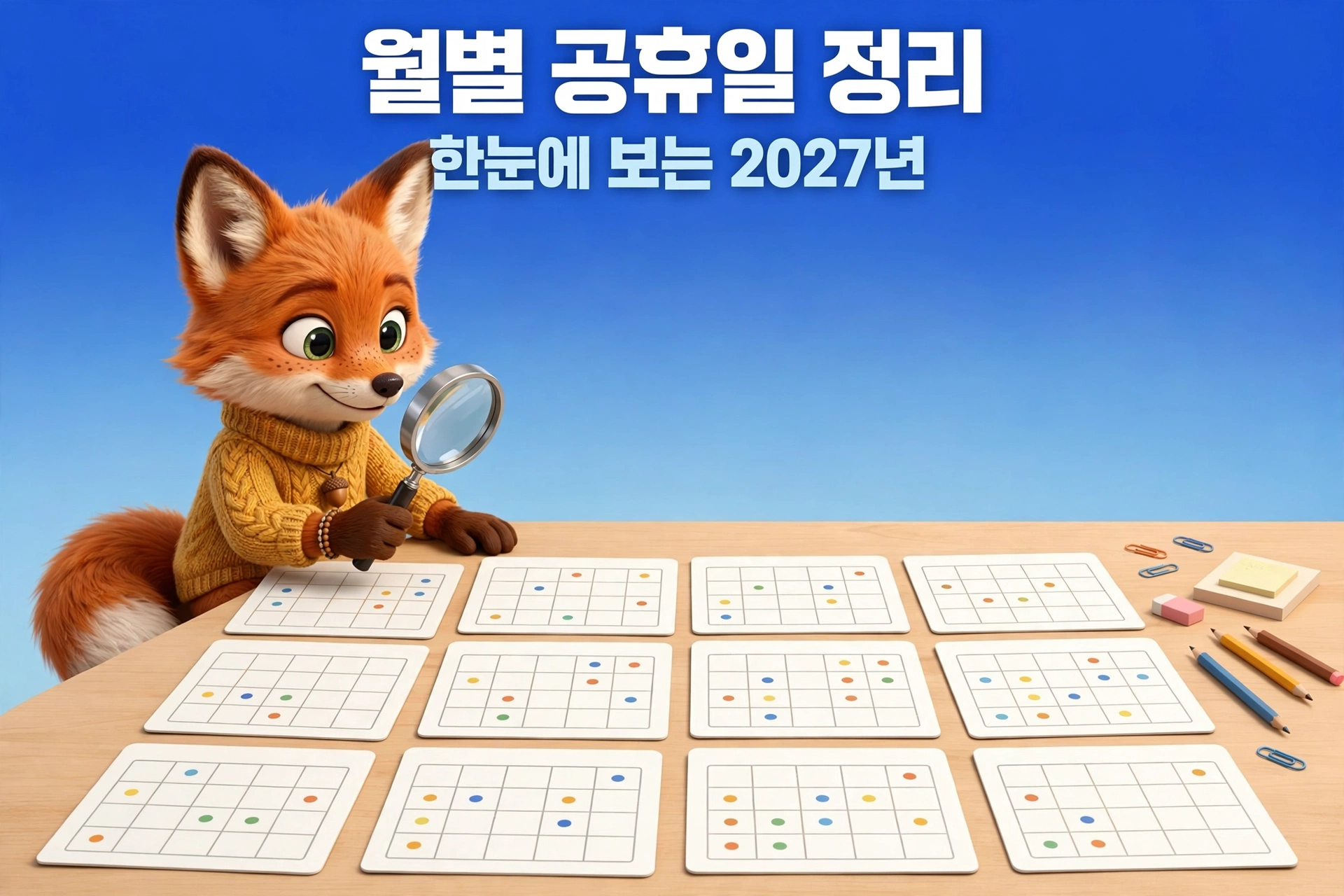 2027년 월별 공휴일 정리