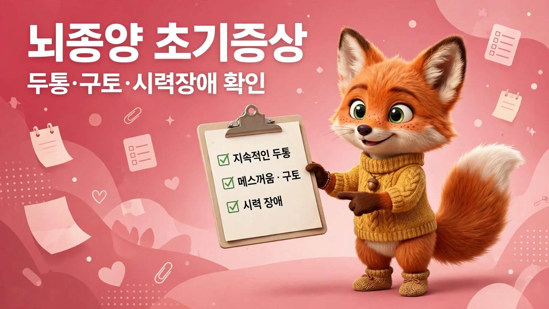 뇌종양 초기증상 체크리스트 — 두통·구토·시력장애 확인