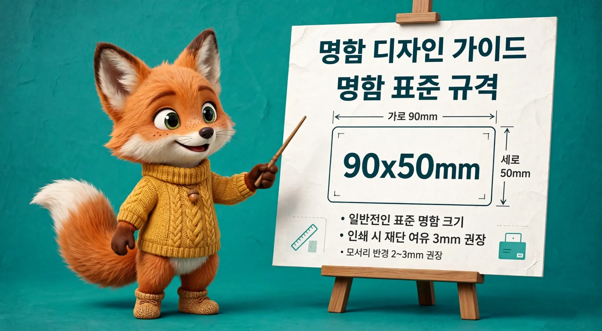 명함 디자인 규격 90×50mm 작업 기준