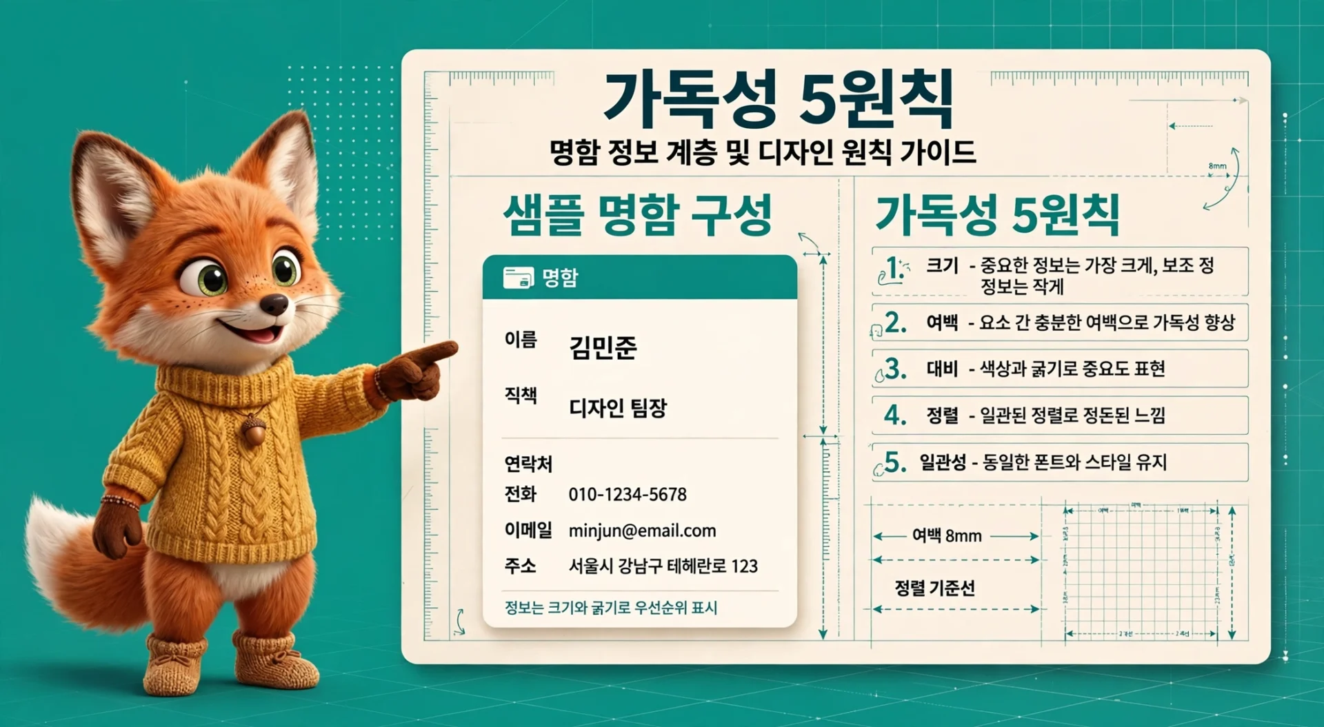 명함 디자인 레이아웃 5원칙
