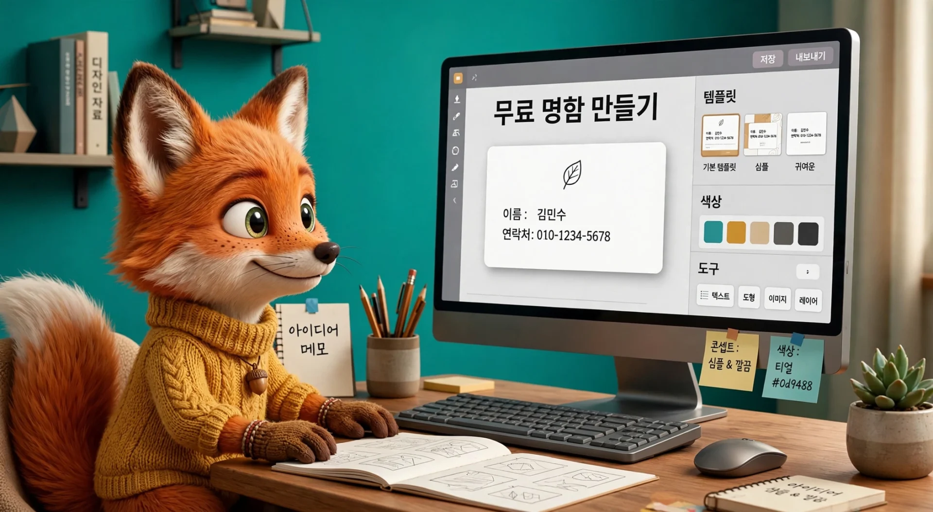 무료 명함 디자인 제작 방법