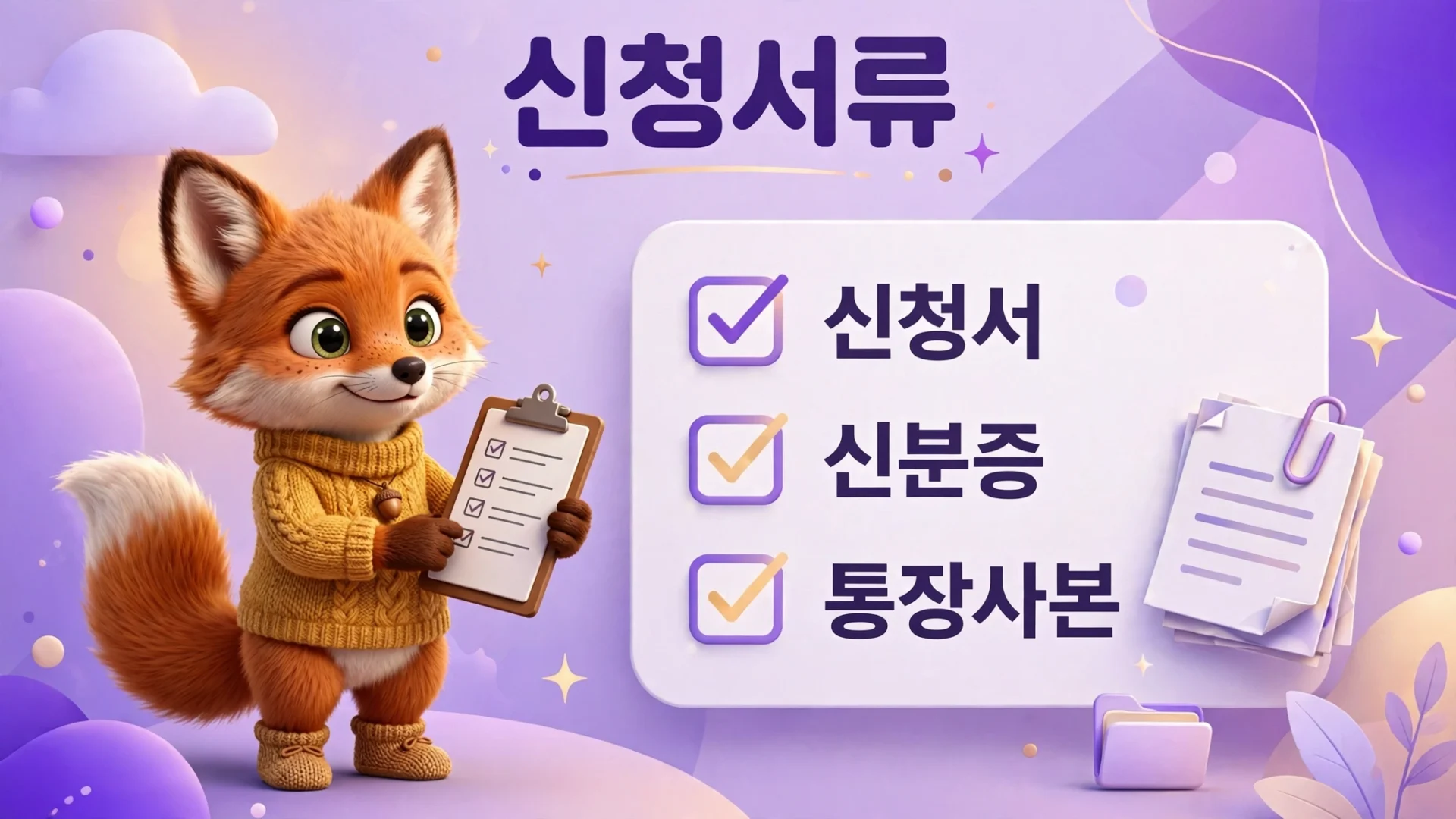 가정양육수당 신청서류 체크리스트
