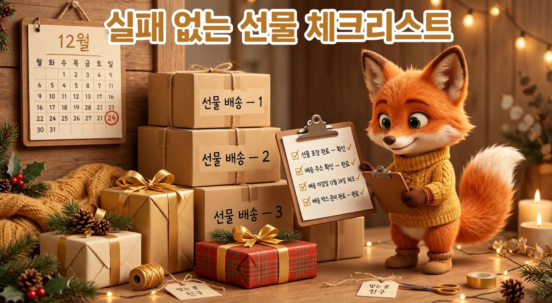 크리스마스 선물 실패 방지 체크리스트