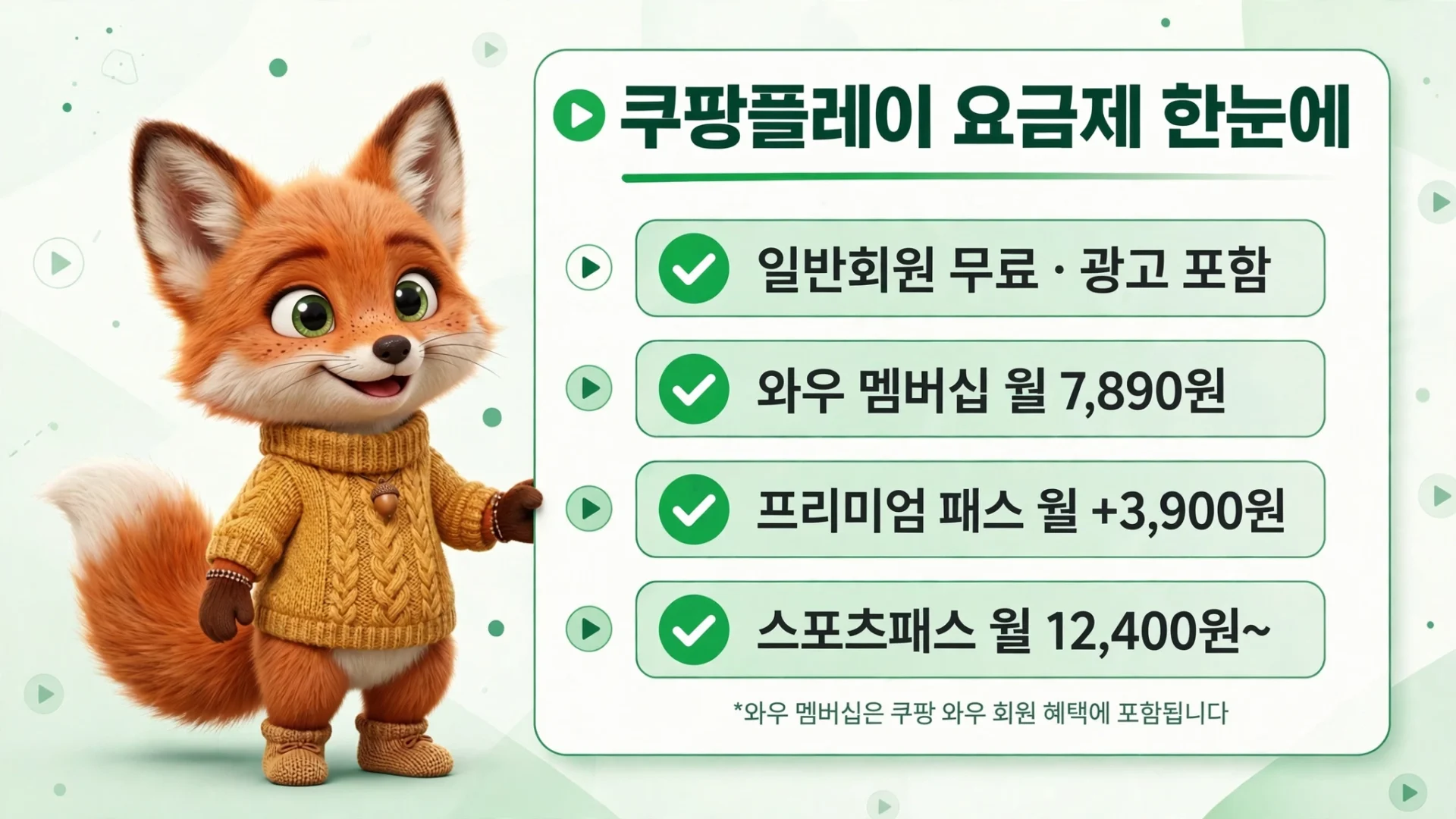 쿠팡플레이 요금제 4단계 요약 이미지