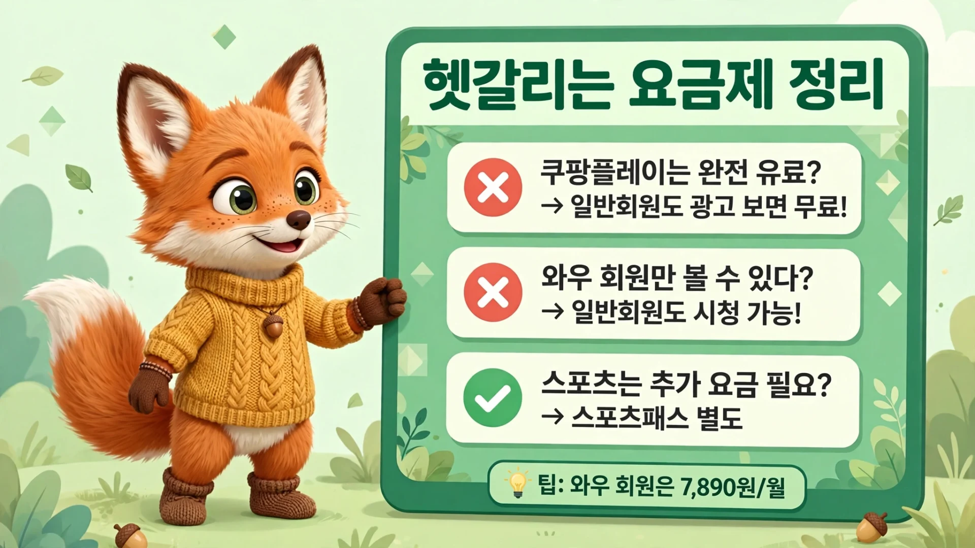 쿠팡플레이 요금제 오해 바로잡기 이미지