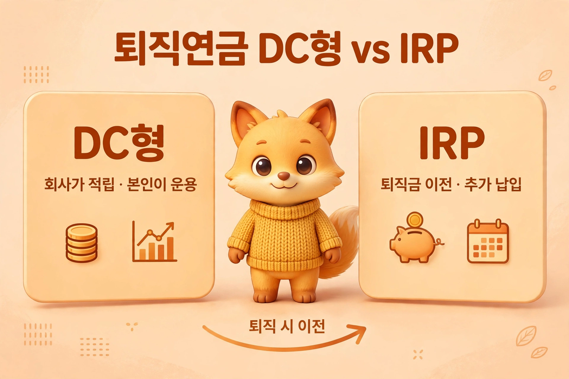 퇴직연금 DC형 IRP 차이 비교 구조도