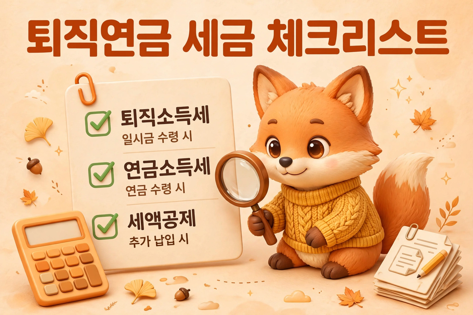 퇴직연금 세금 정리 체크리스트