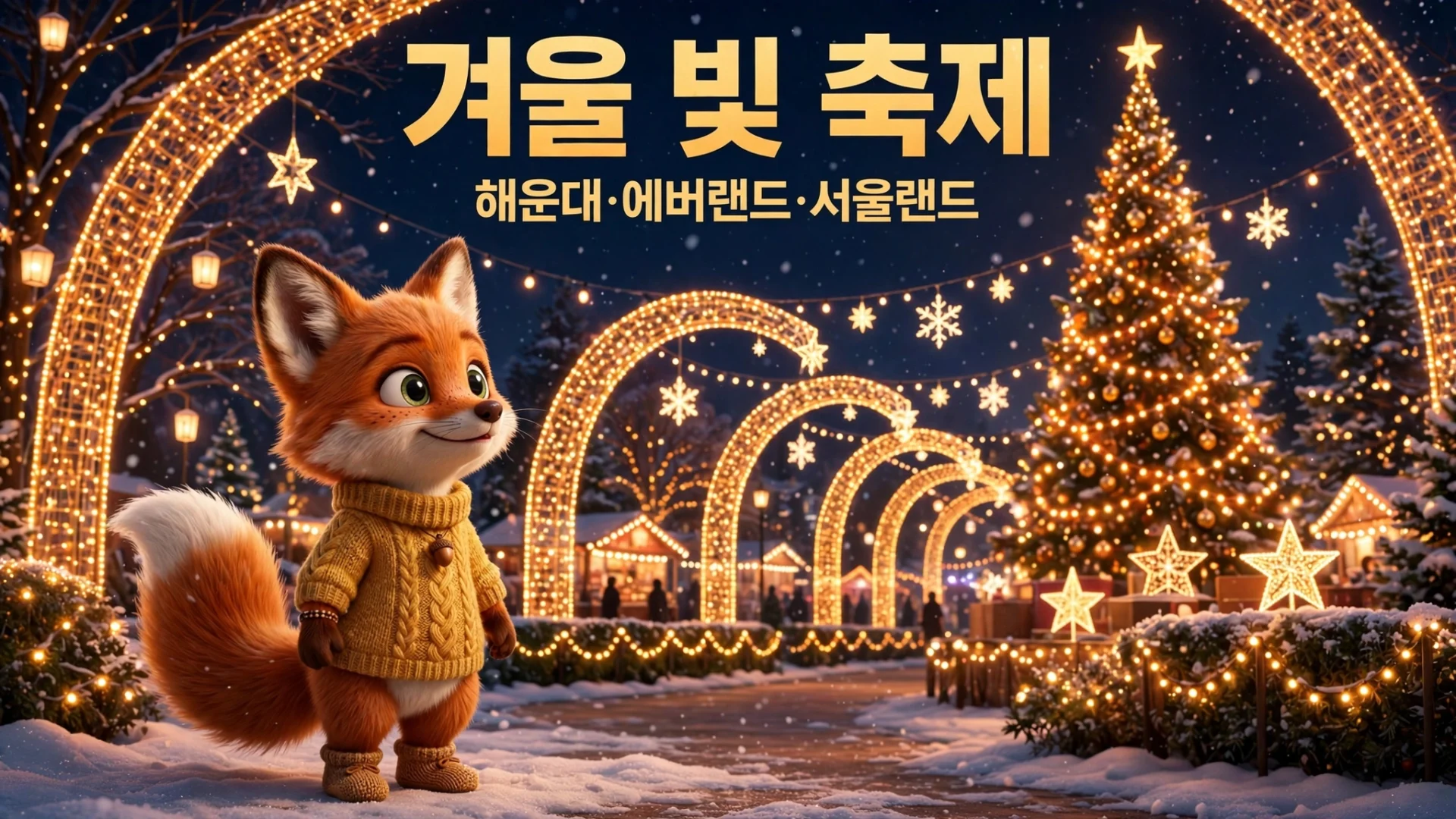 겨울 빛 축제 야경 - 해운대, 에버랜드, 서울랜드 크리스마스 일루미네이션
