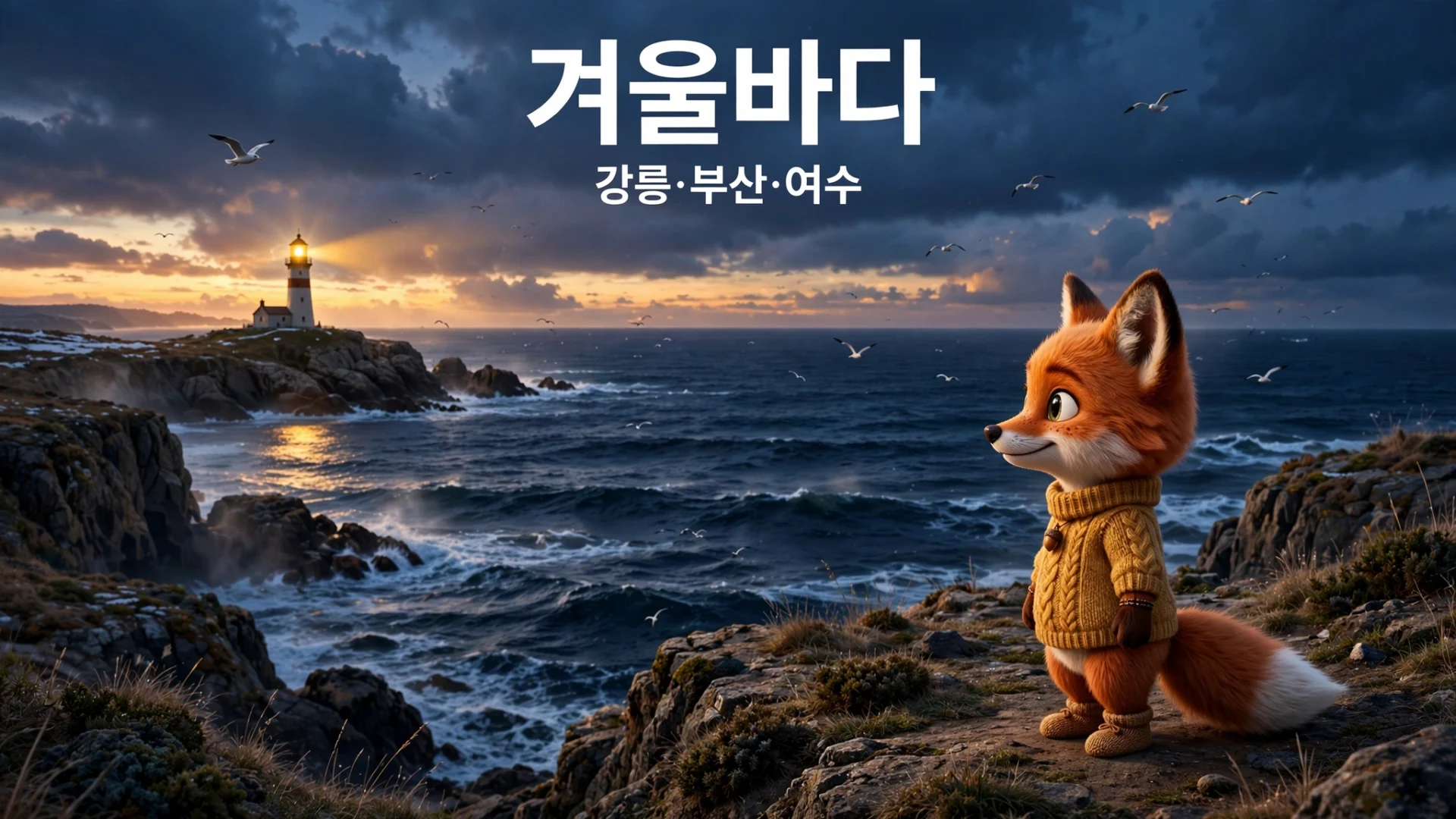 겨울바다 여행 - 강릉, 부산, 여수 겨울 바다와 등대 풍경
