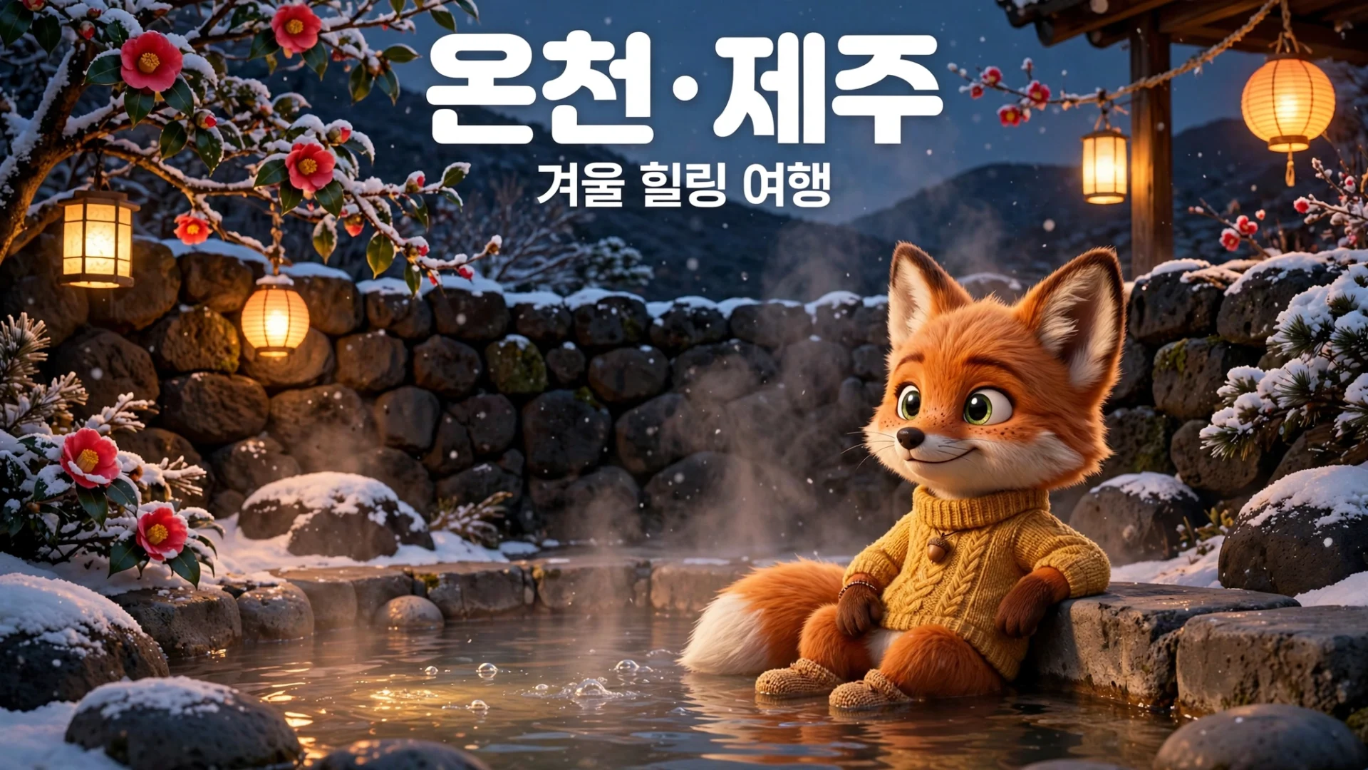 온천과 제주 겨울 힐링 여행 - 노천온천과 동백꽃