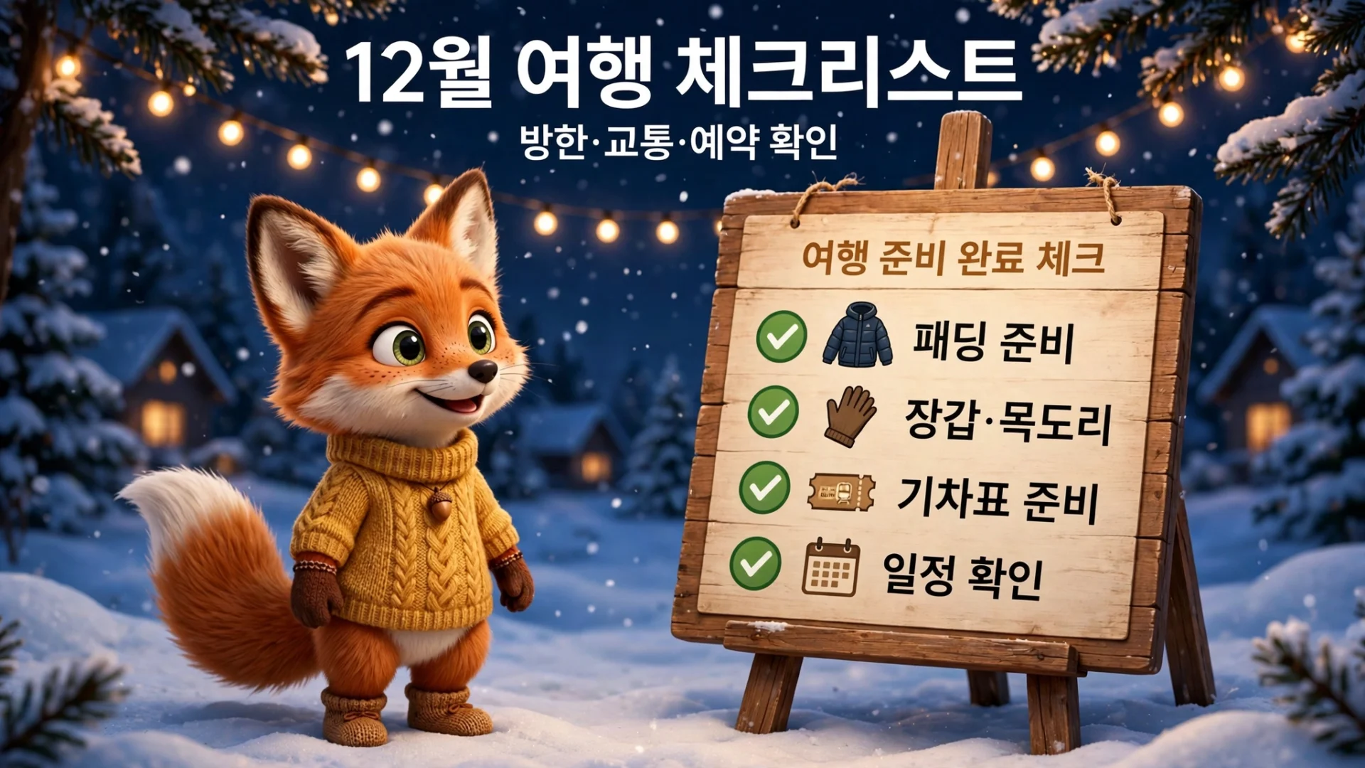 12월 여행 체크리스트 - 방한, 교통, 예약 확인 준비