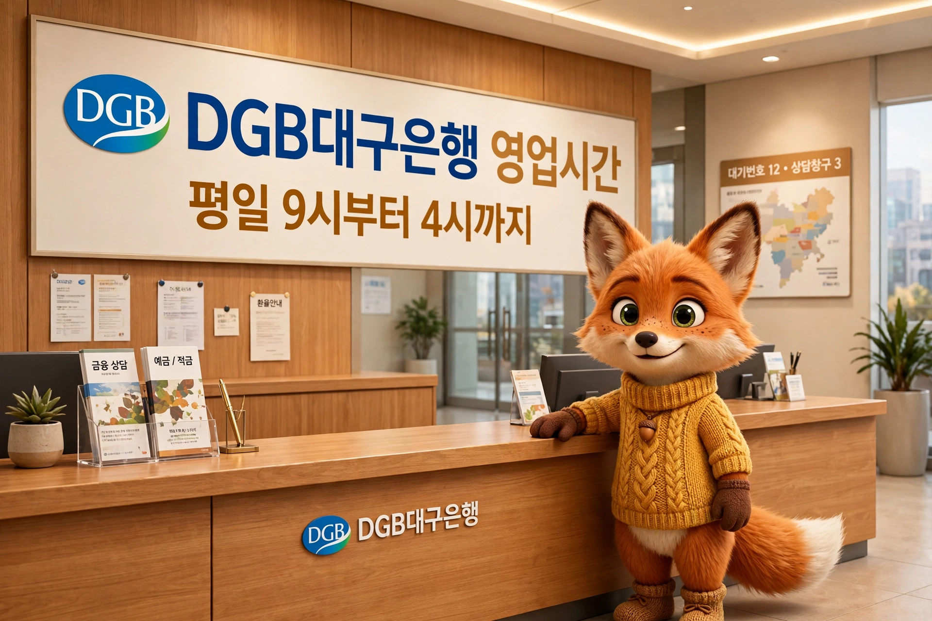 DGB대구은행 영업시간 안내 — 동성로지점 평일 9시부터 16시까지, 지점별 상이 확인