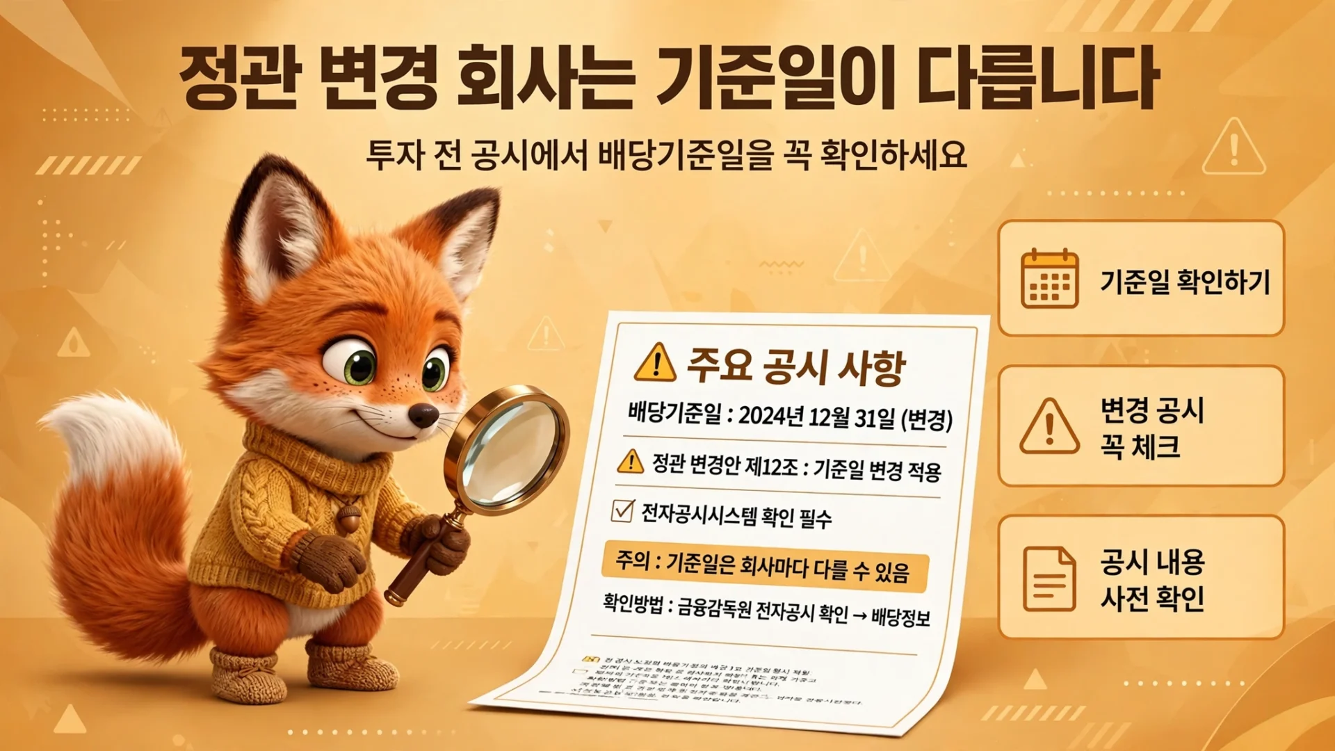 배당 투자 주의사항