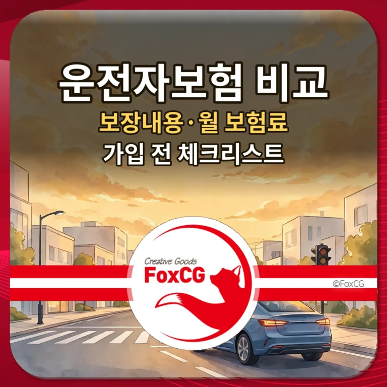 운전자보험 비교 보장내용 월 보험료 가입 전 체크리스트 썸네일