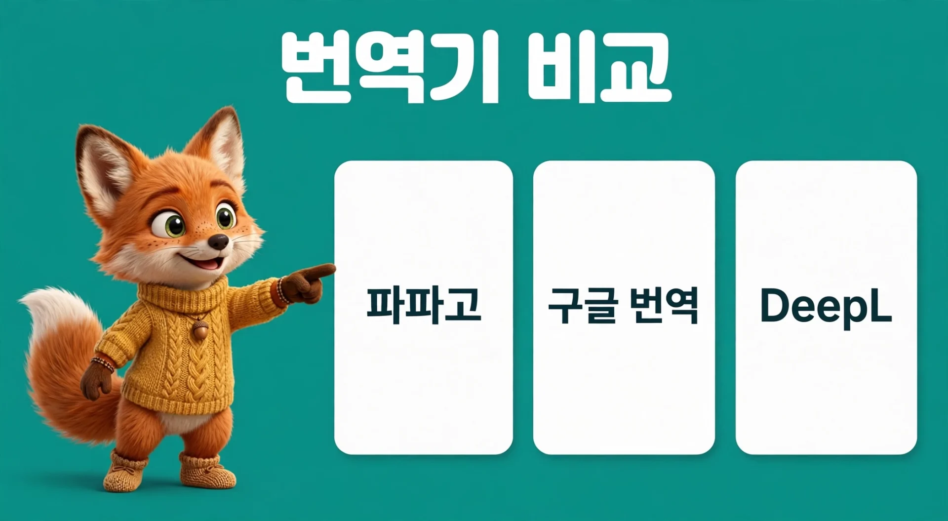 번역기 비교 파파고 구글 번역 DeepL