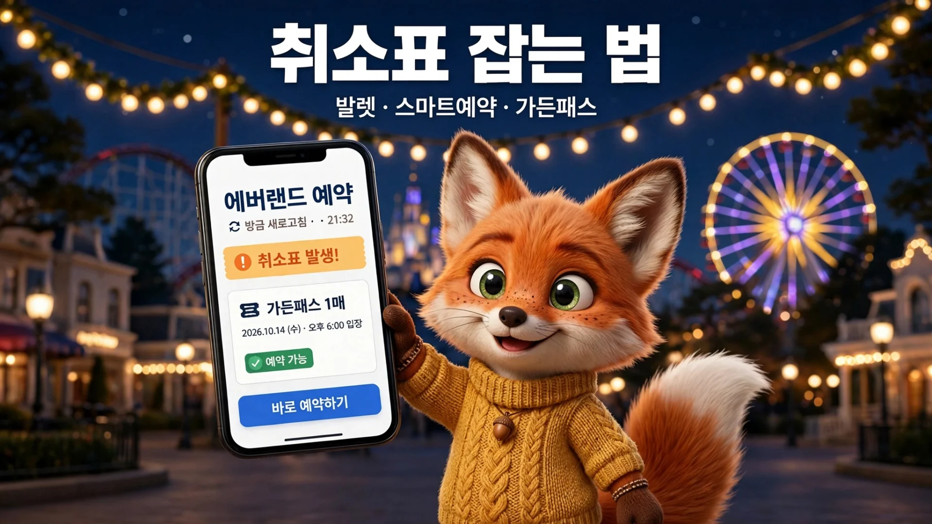 에버랜드 취소표 확인 방법