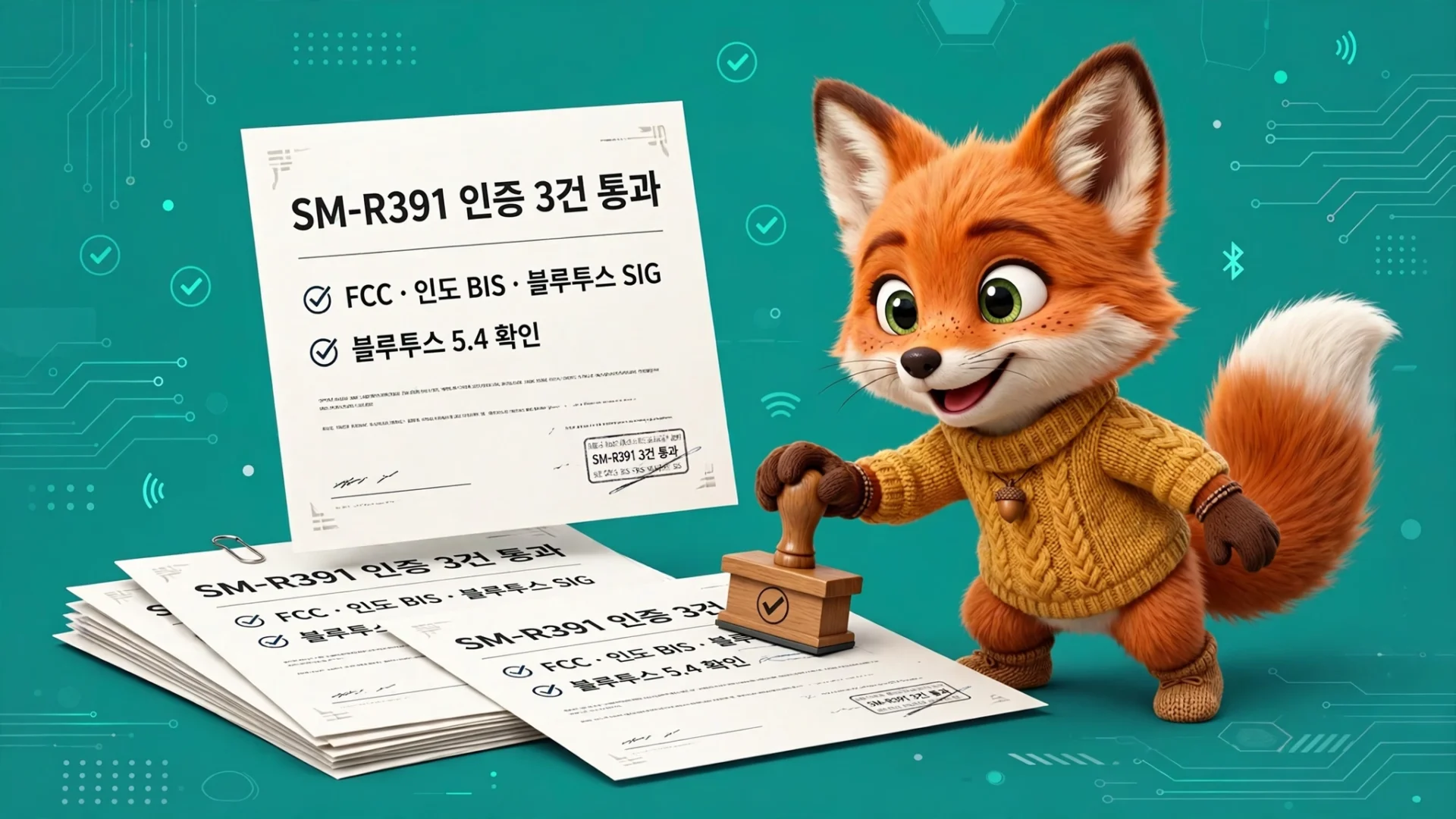 SM-R391 인증 3건 통과 — FCC·인도 BIS·블루투스 SIG