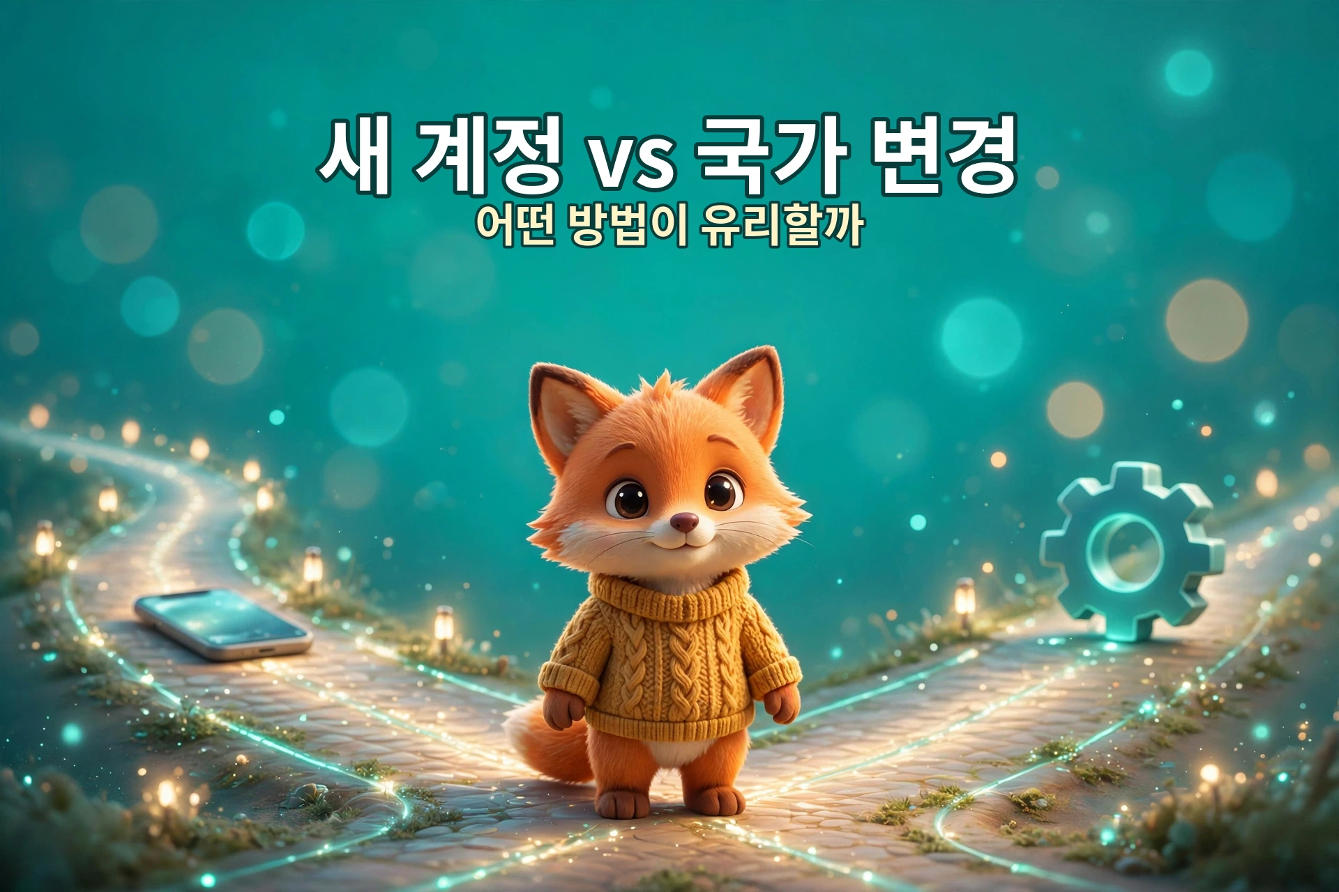 새 계정 만들기와 기존 계정 국가 변경 중 유리한 방법을 비교하는 이미지