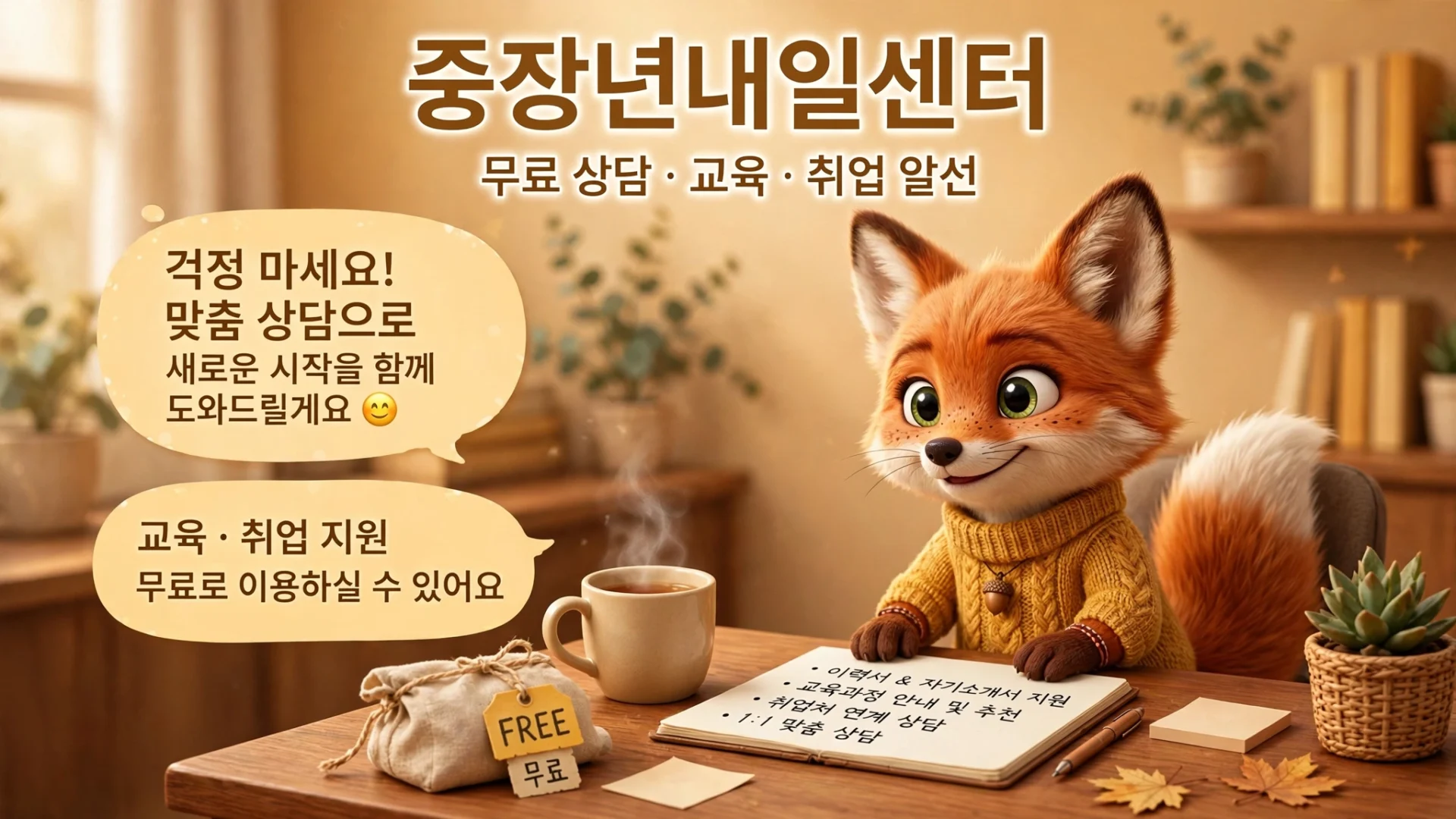 중장년내일센터 무료 상담 교육 취업 알선