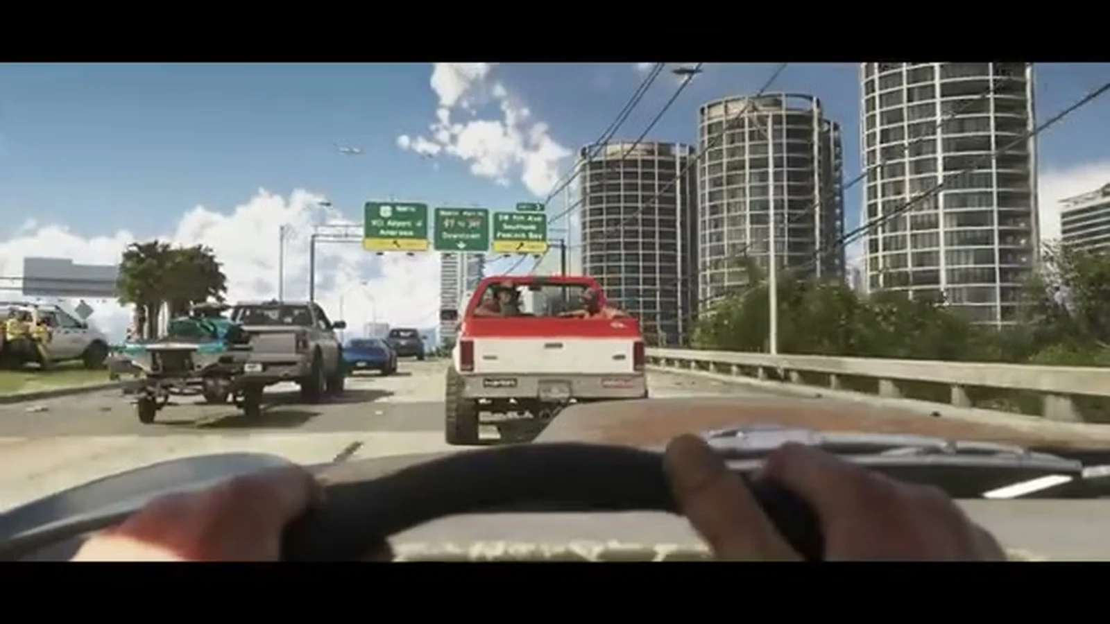 GTA6 트레일러 2 캡처 — 도시 주행 장면