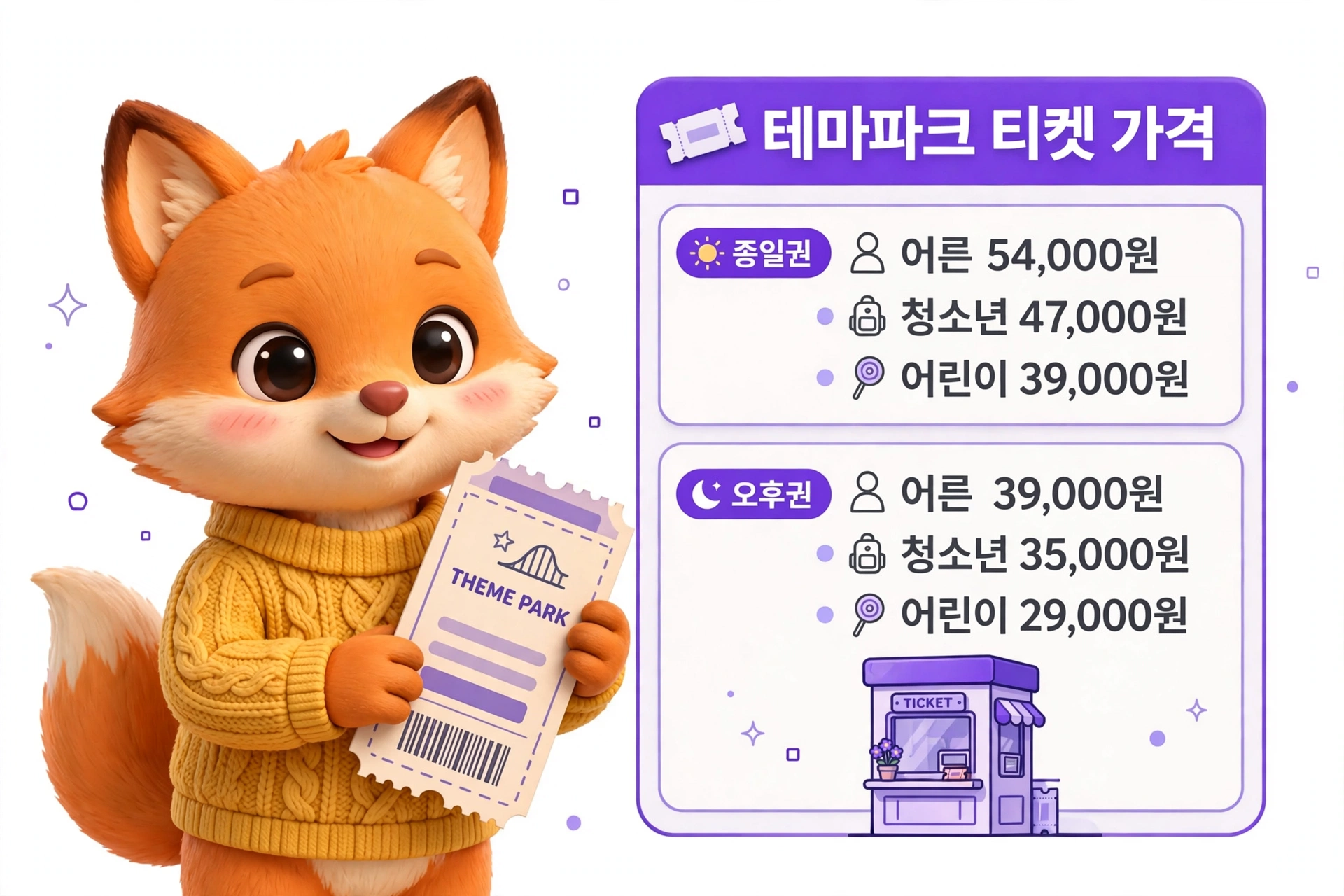경주월드 요금표 안내
