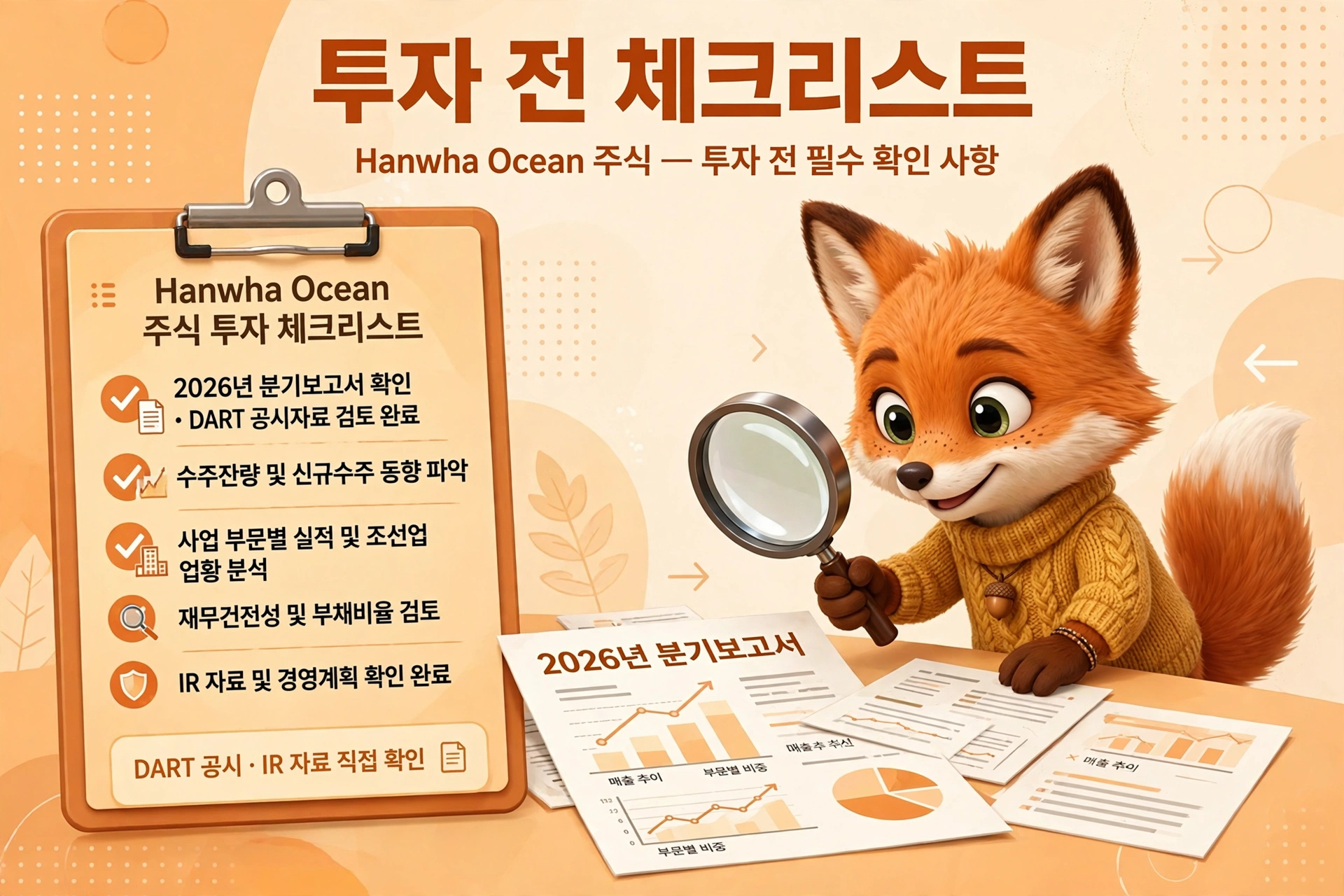 한화오션 투자 전 체크리스트 이미지
