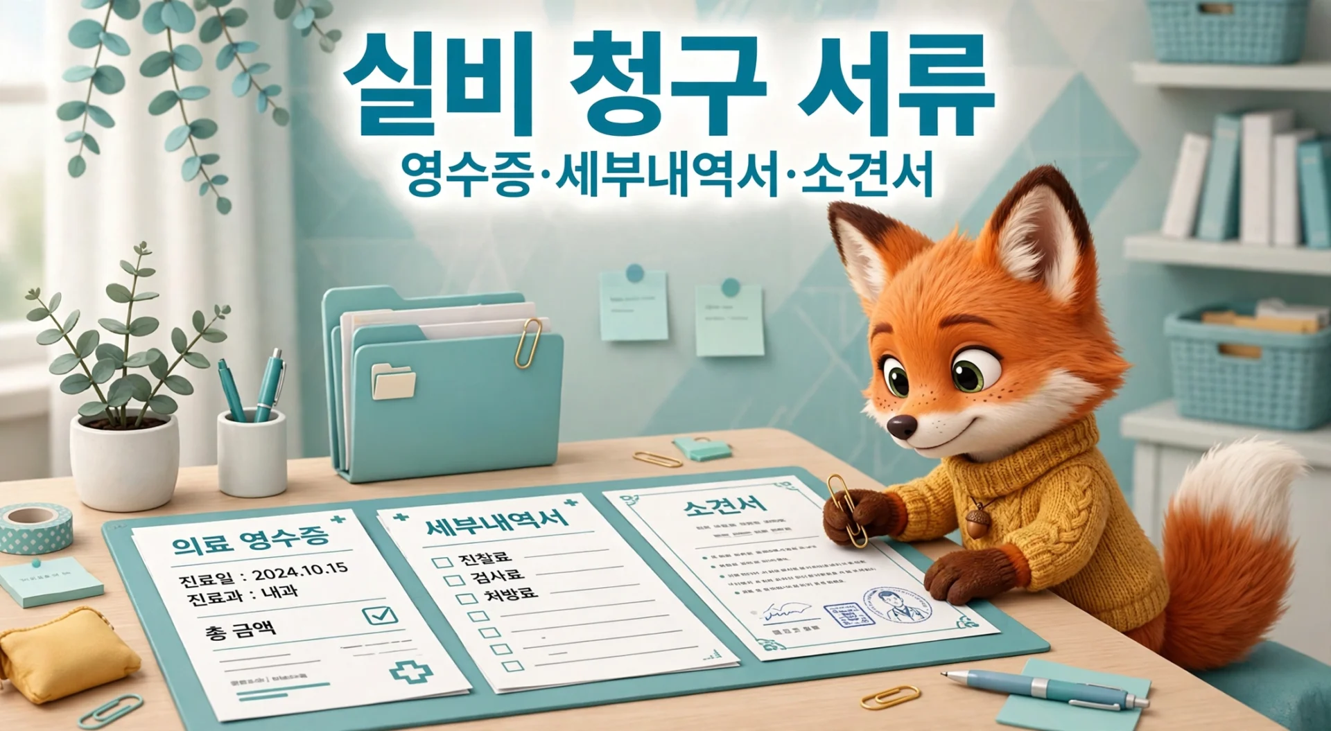 심장 CT 실비보험 청구 서류 — 영수증·세부내역서·소견서
