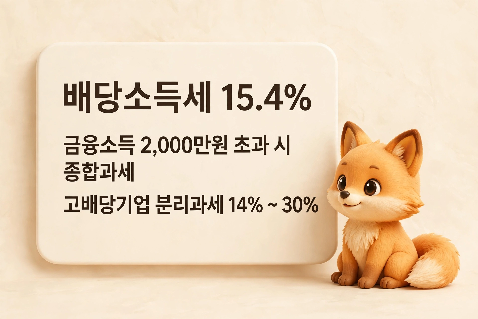 배당소득 세금 안내 — 원천징수 15.4%