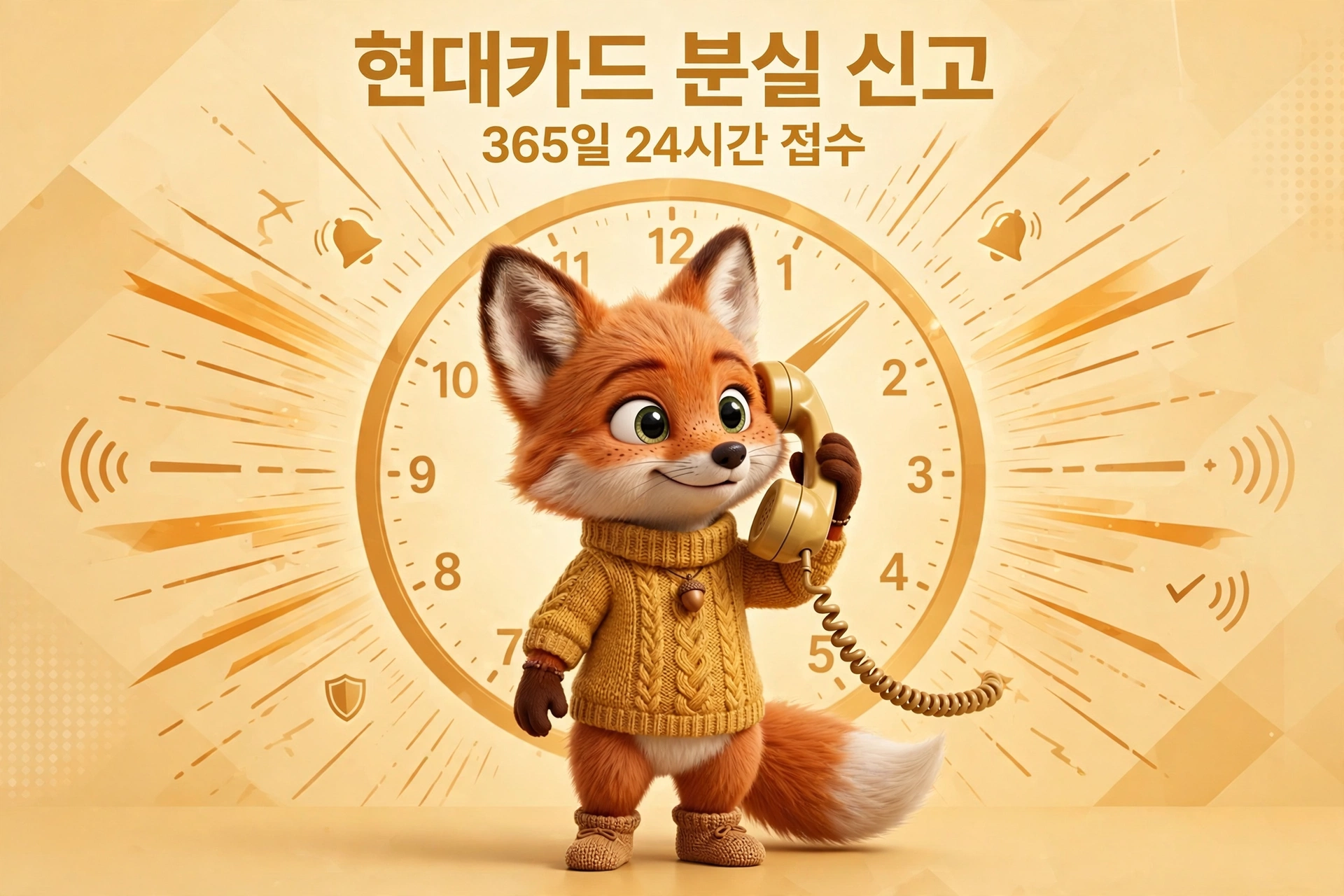 현대카드 분실 신고 방법 안내 — 24시간 분실신고 번호로 전화하는 모습