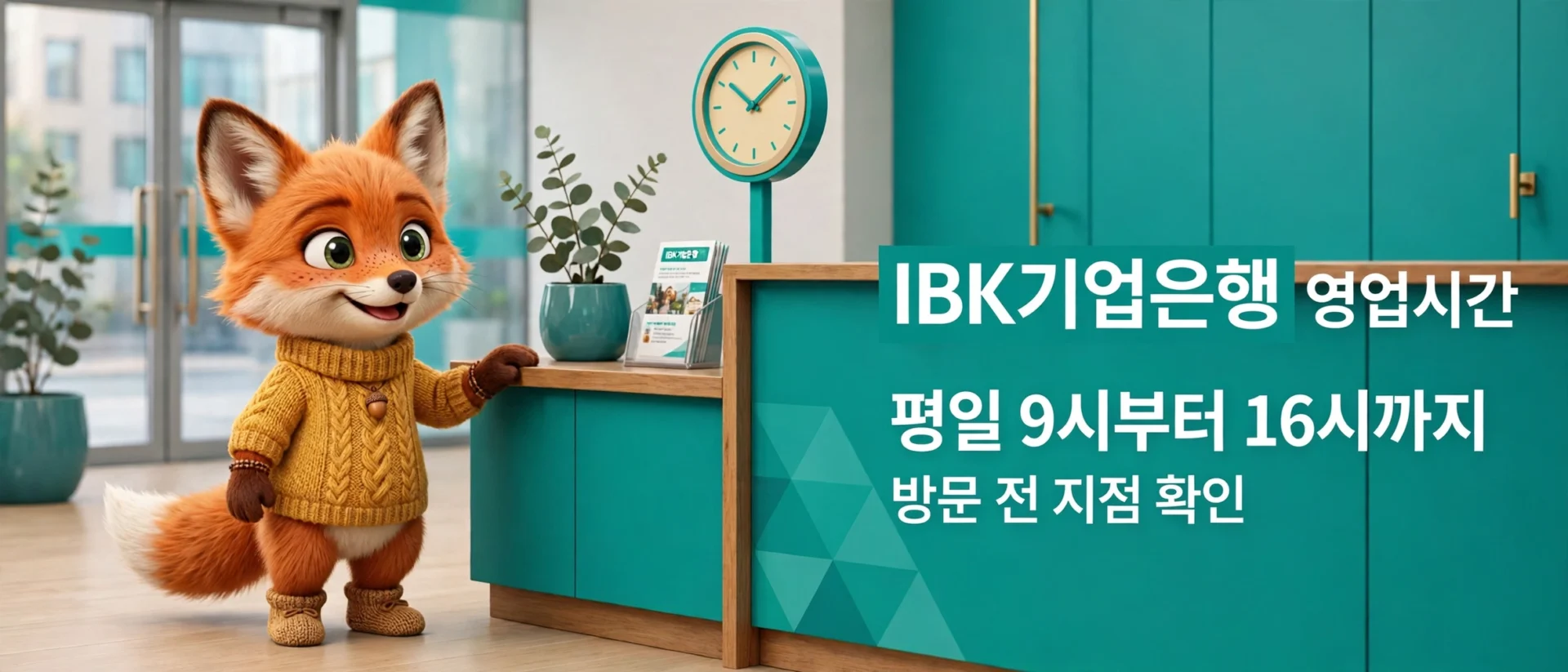 IBK기업은행 영업시간 안내 — 평일 9시부터 16시까지, 방문 전 지점 확인